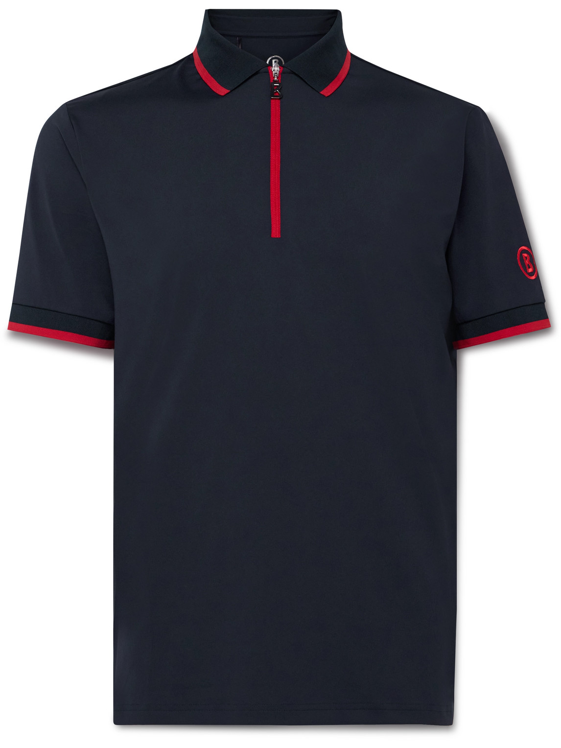 BOGNER CODY CONTRAST-TIPPED STRETCH-JERSEY GOLF POLO SHIRT