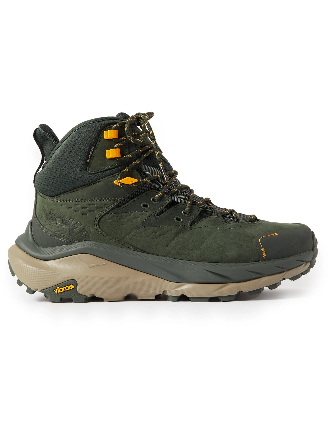 Hoka One One Kaha 2 Gore-tex®, Suede And Mesh Boots In Green