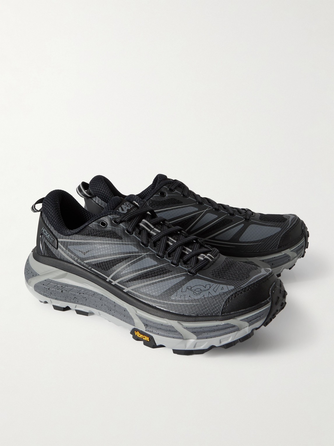 Hoka Mafate Speed 2 Rubber And Mesh Running Sneakers In Black