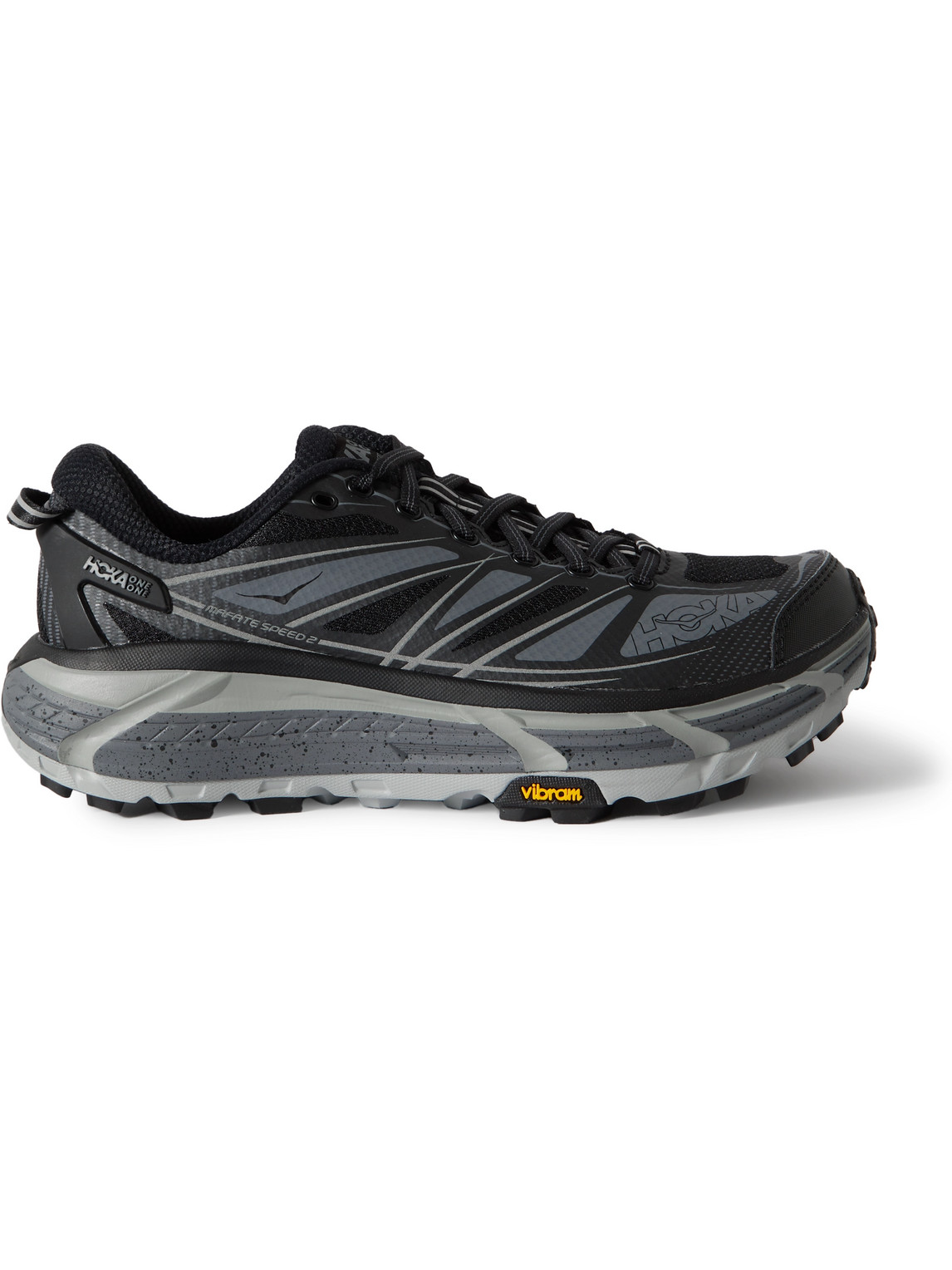 Hoka Mafate Speed 2 Rubber And Mesh Running Sneakers In Black