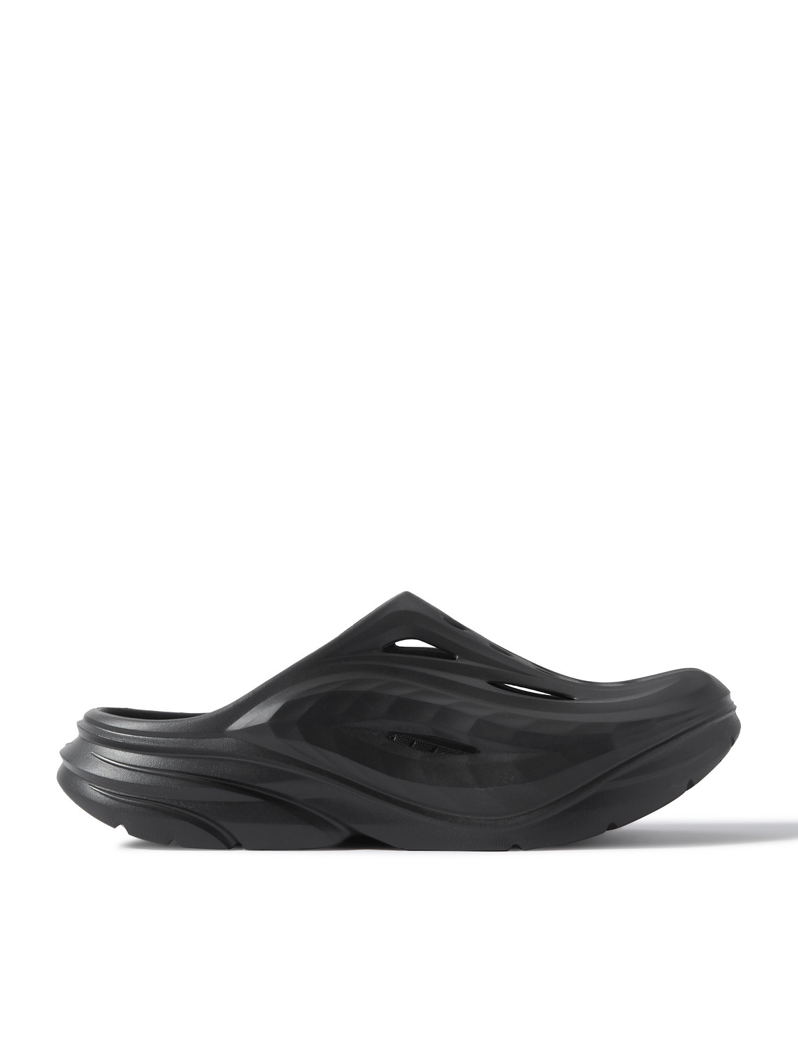 Shop Hoka One One Ora Recovery Rubber Mules In Black