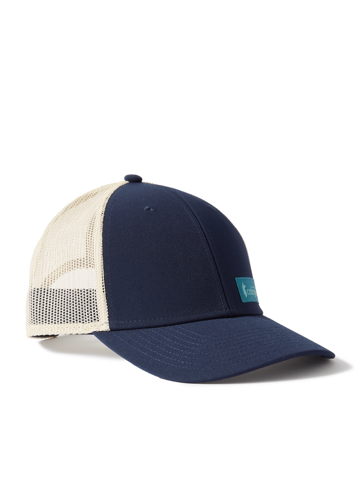 Cotopaxi Logo-appliquéd Recycled-canvas And Mesh Trucker Cap In Blue