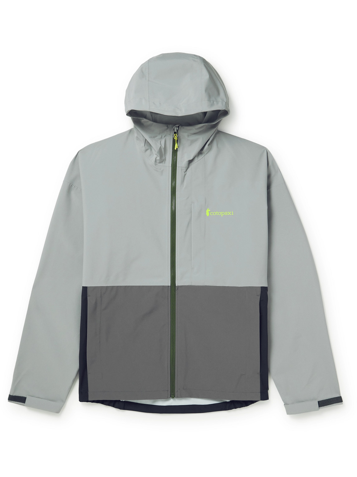 Cotopaxi Cielo Colour-block Recycled-shell Hooded Jacket In Gray