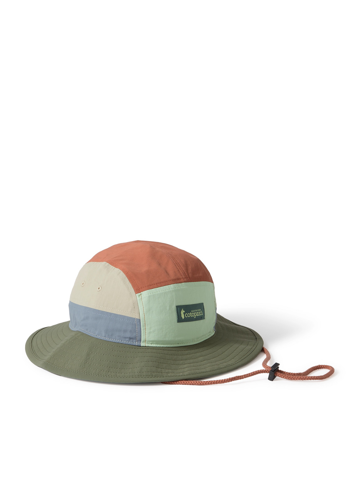 Appliquéd Panelled Recycled-Shell Bucket Hat