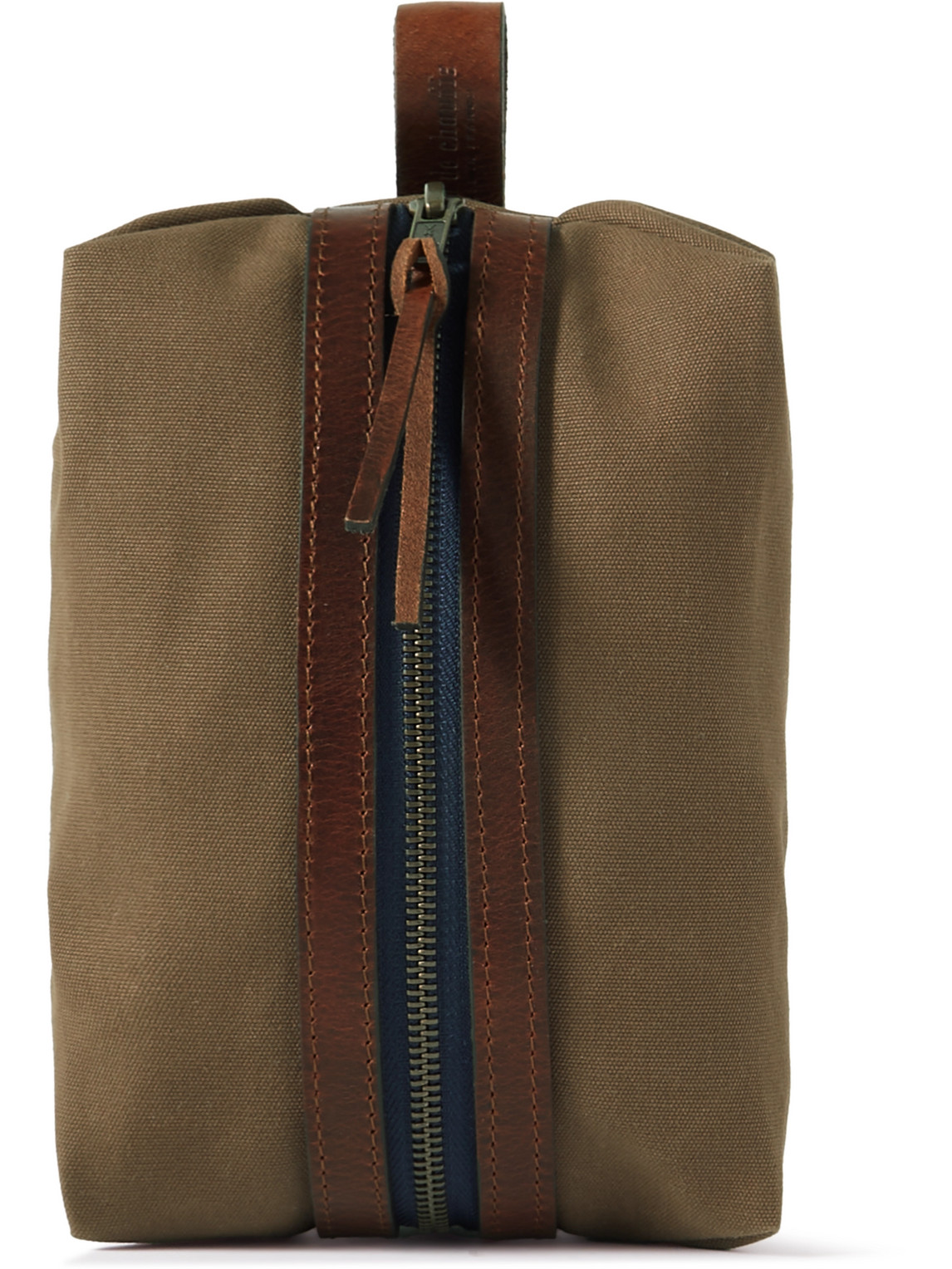 Bleu De Chauffe Zazou Leather-trimmed Coated-canvas Wash Bag In Brown