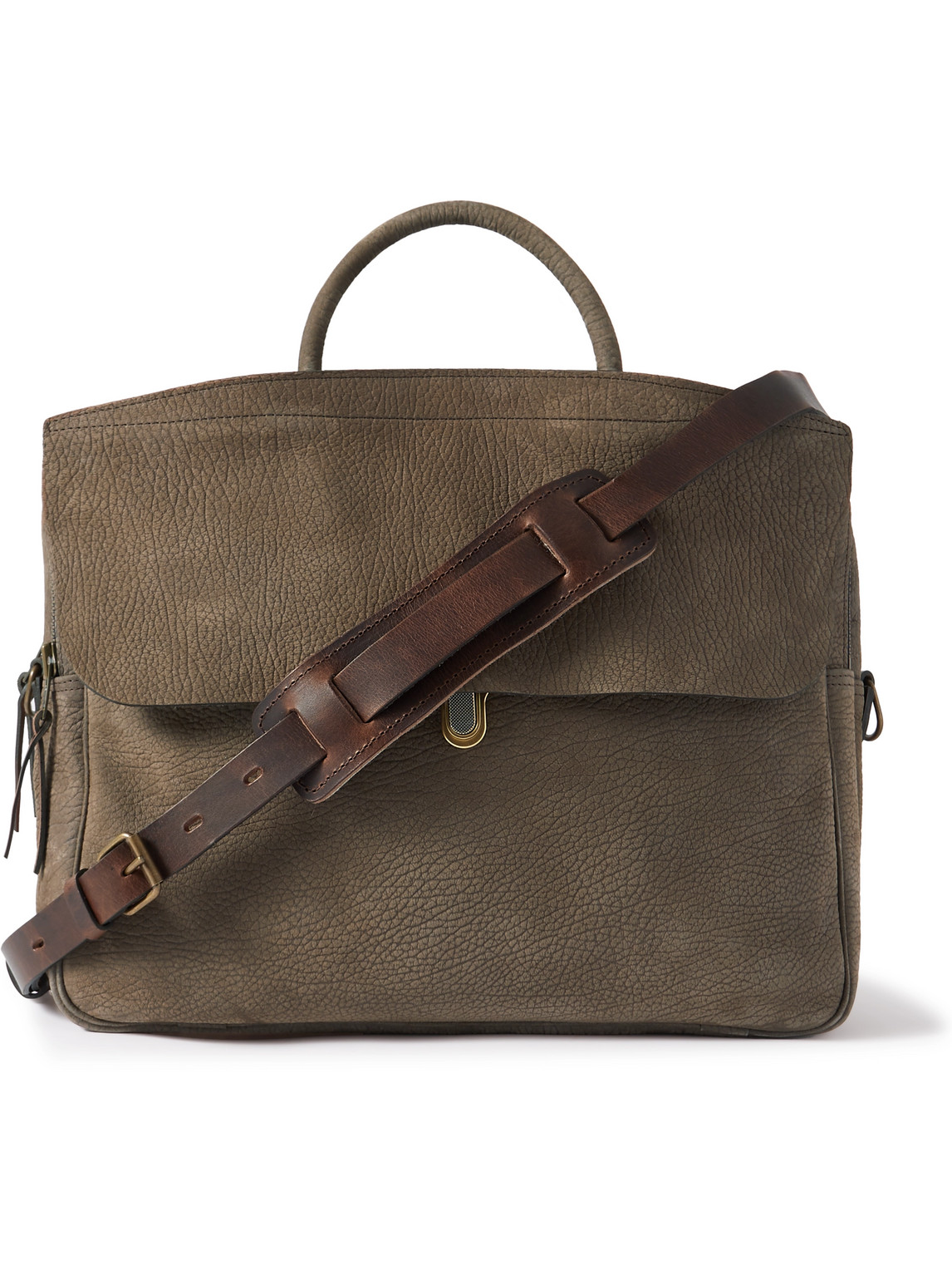 Bleu De Chauffe Zeppo Full-grain Nubuck Messenger Bag In Brown