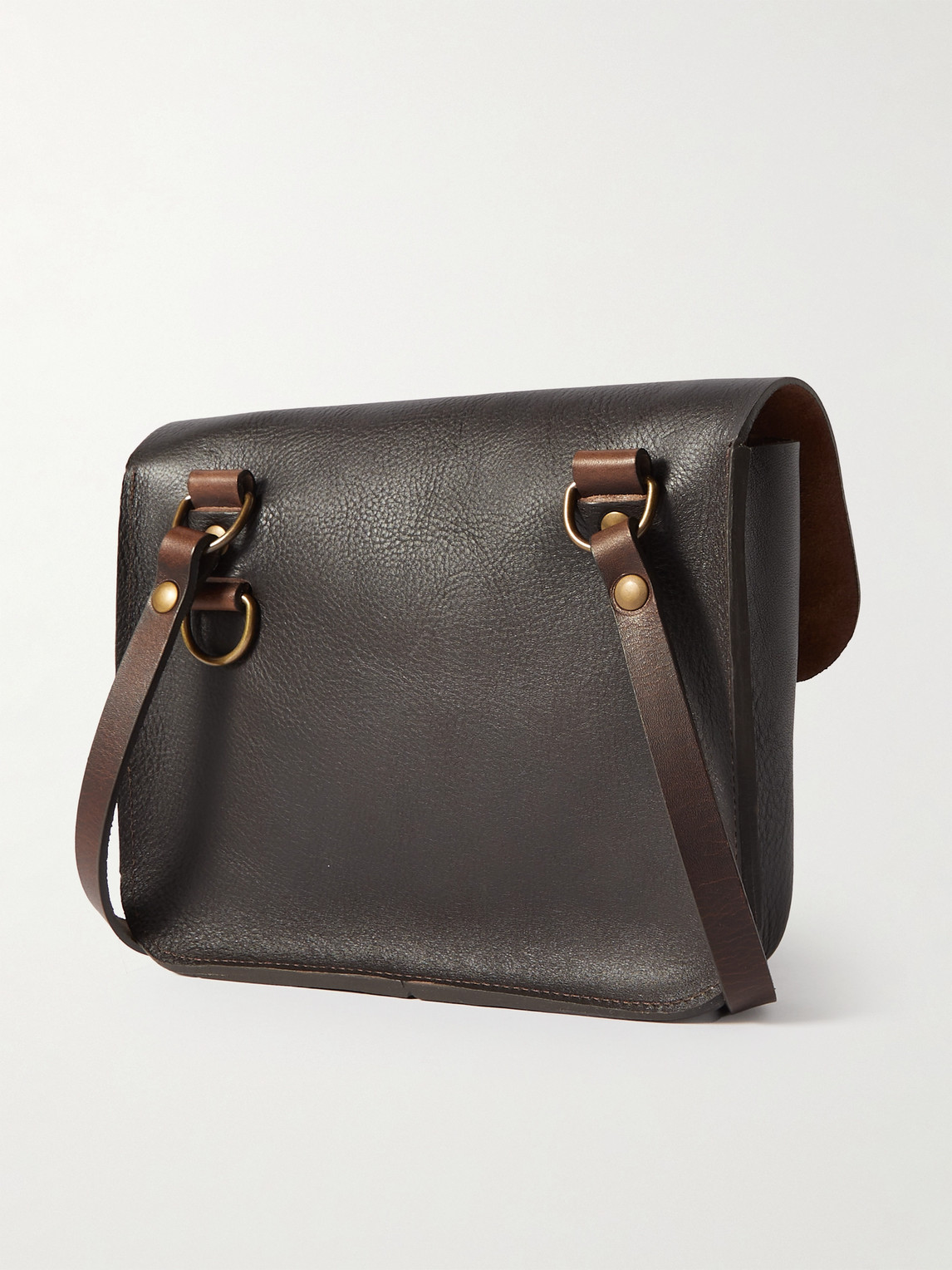 Shop Bleu De Chauffe Cartouchiè Full-grain Leather Messenger Bag In Brown