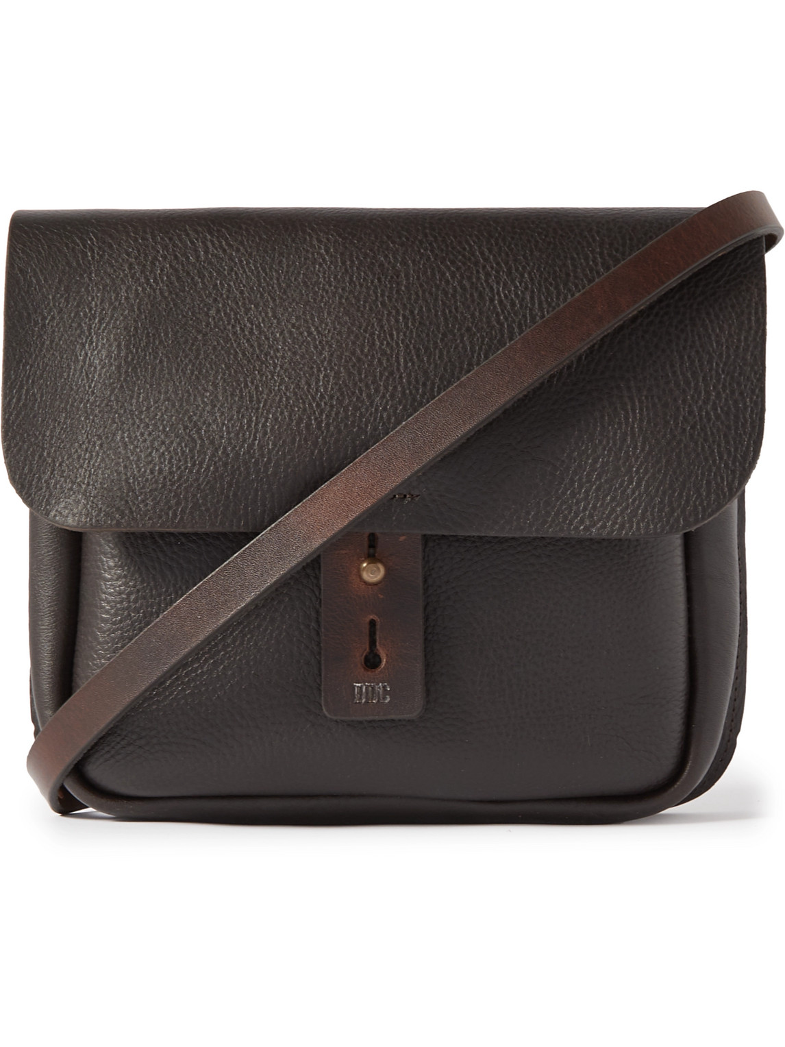 Bleu De Chauffe Cartouchiè Full-grain Leather Messenger Bag In Brown