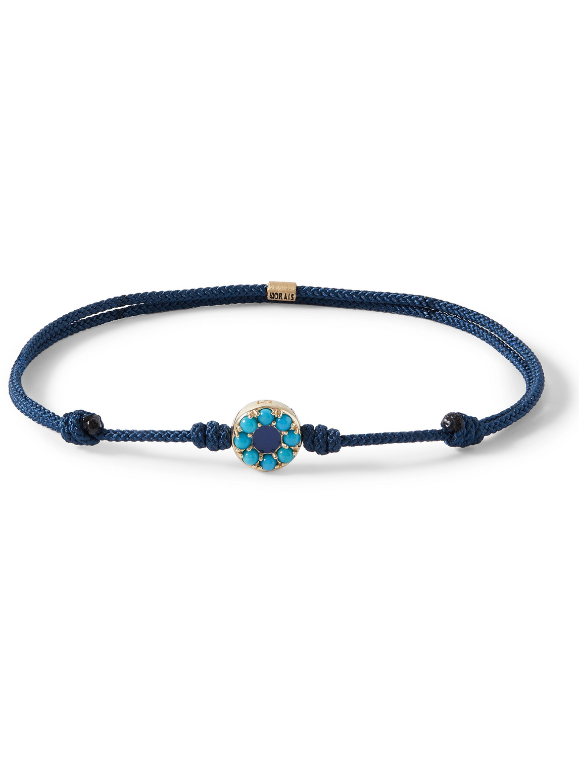 Luis Morais Gold, Turquoise, Enamel And Cord Bracelet In Blue