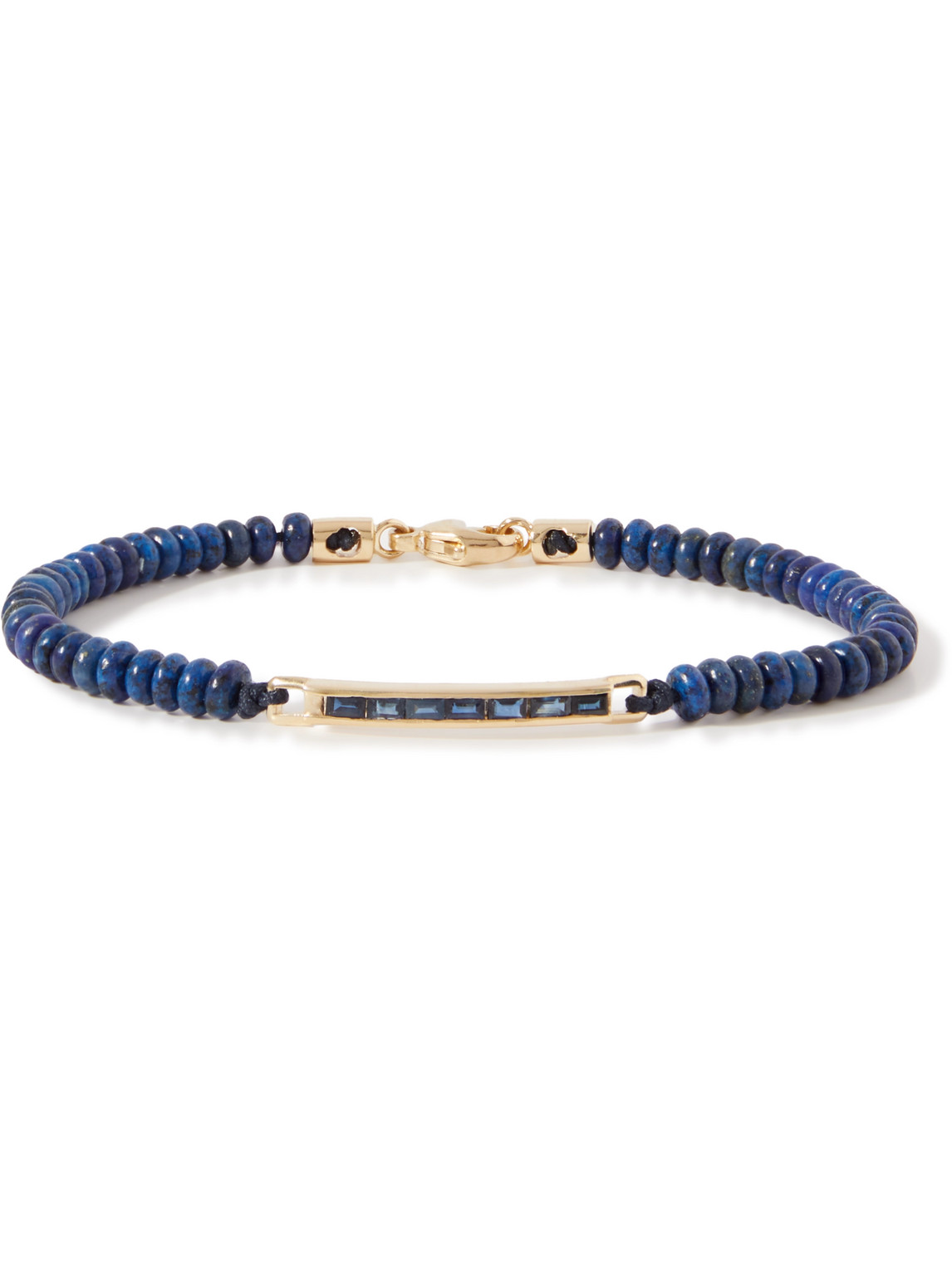 Luis Morais Gold, Lapis Lazuli And Sapphire Beaded Bracelet In Blue