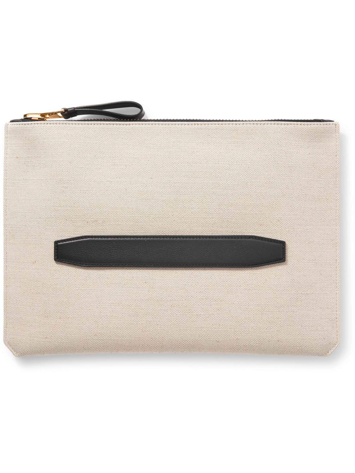 Shop Tom Ford Buckley Leather-trimmed Canvas Document Holder In White