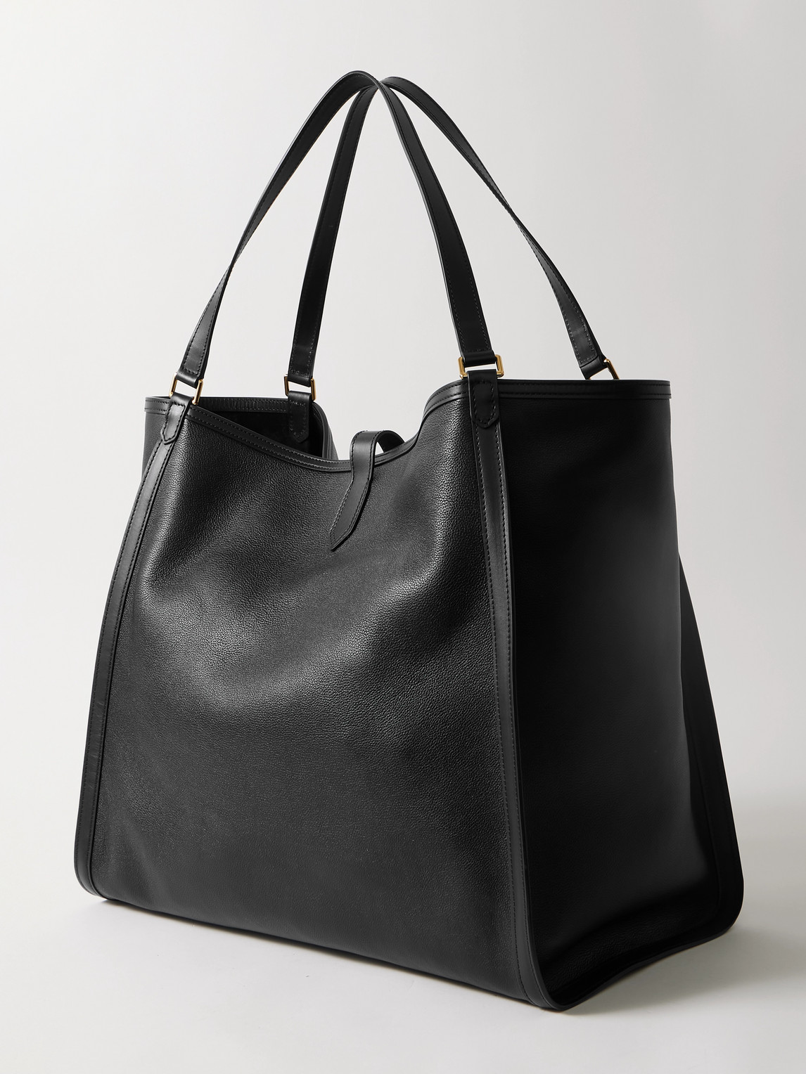 Shop Tom Ford Full-grain Leather Tote Bag In Black