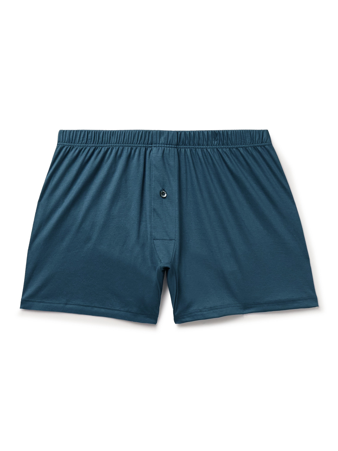 Zimmerli Sea Island Cotton Boxer Shorts In Blue