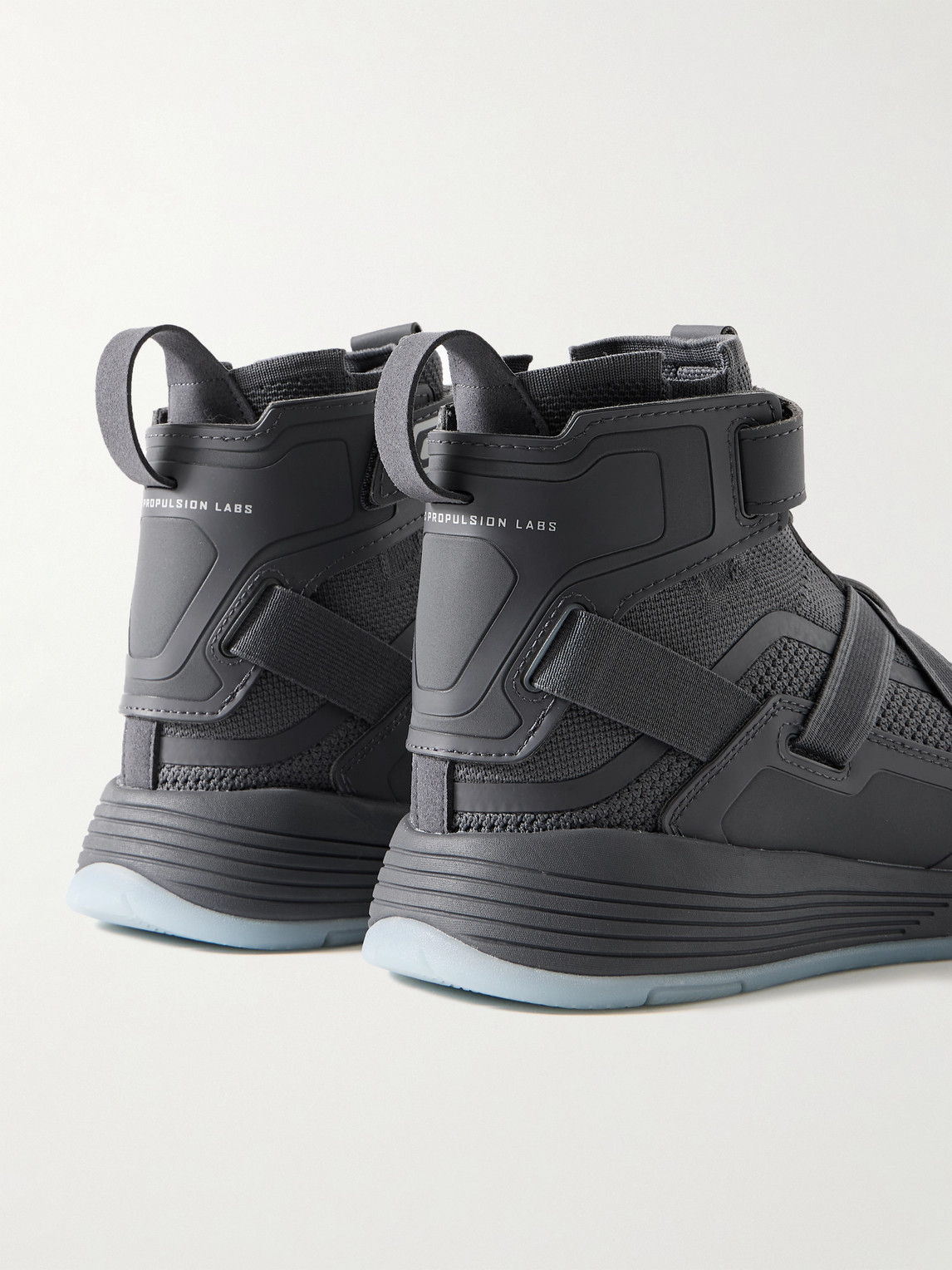 Shop Apl Athletic Propulsion Labs Superfuture Rubber-trimmed Techloom High-top Sneakers In Black