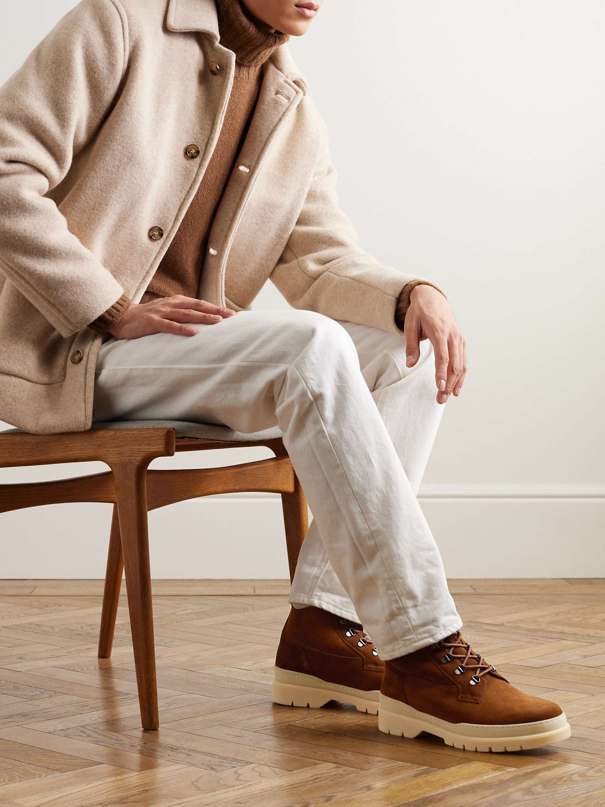 Gravel Shearling Lined Suede Hiking Boots