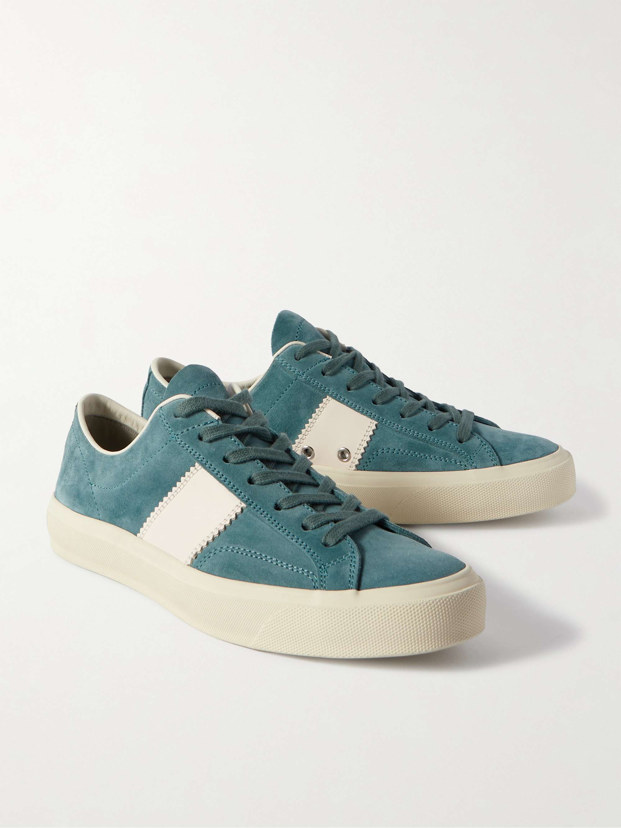 TOM FORD Cambridge Leather-Trimmed Suede Sneakers