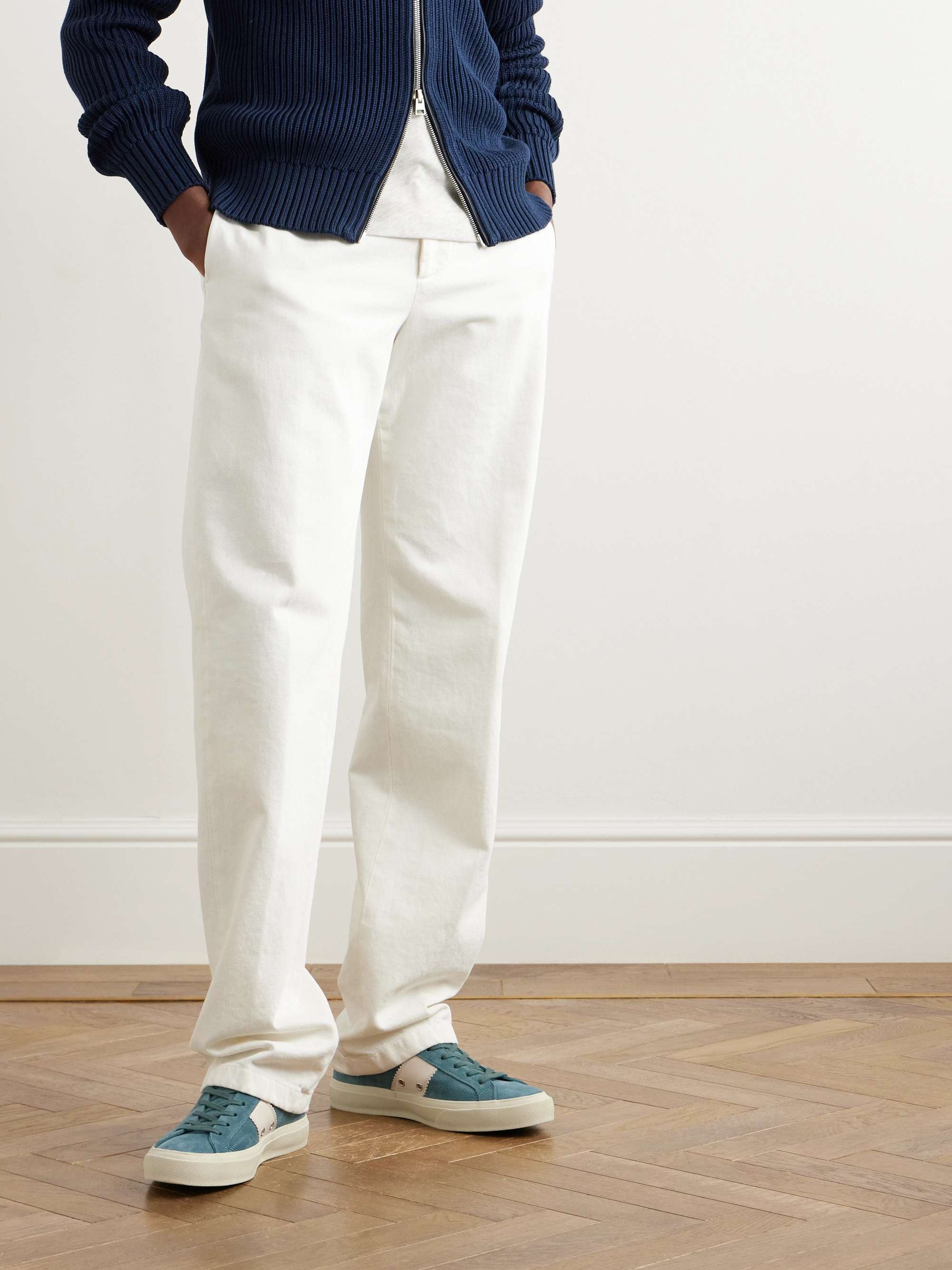 TOM FORD Cambridge Leather-Trimmed Suede Sneakers
