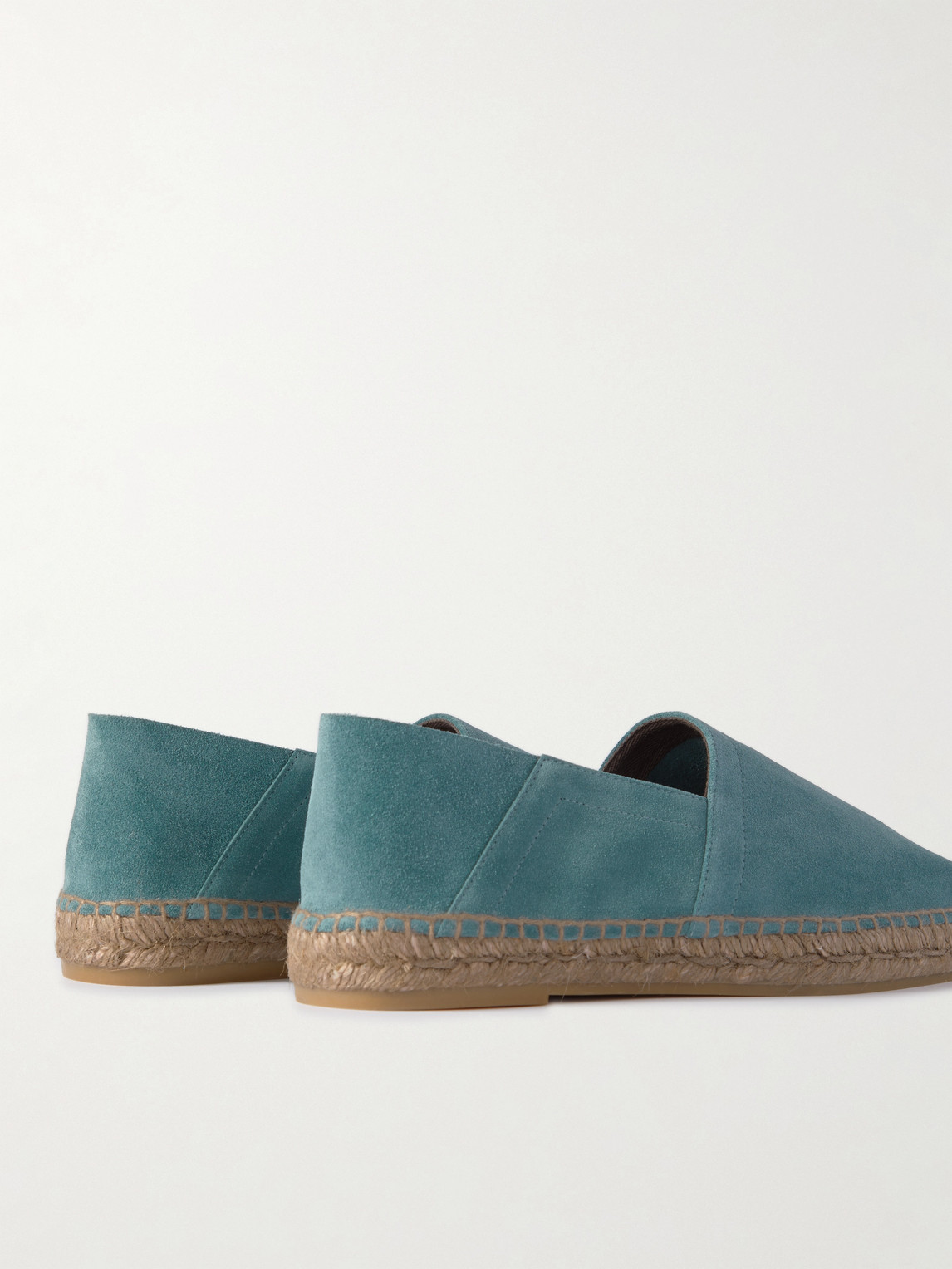 Shop Tom Ford Barnes Collapsible-heel Suede Espadrilles In Blue