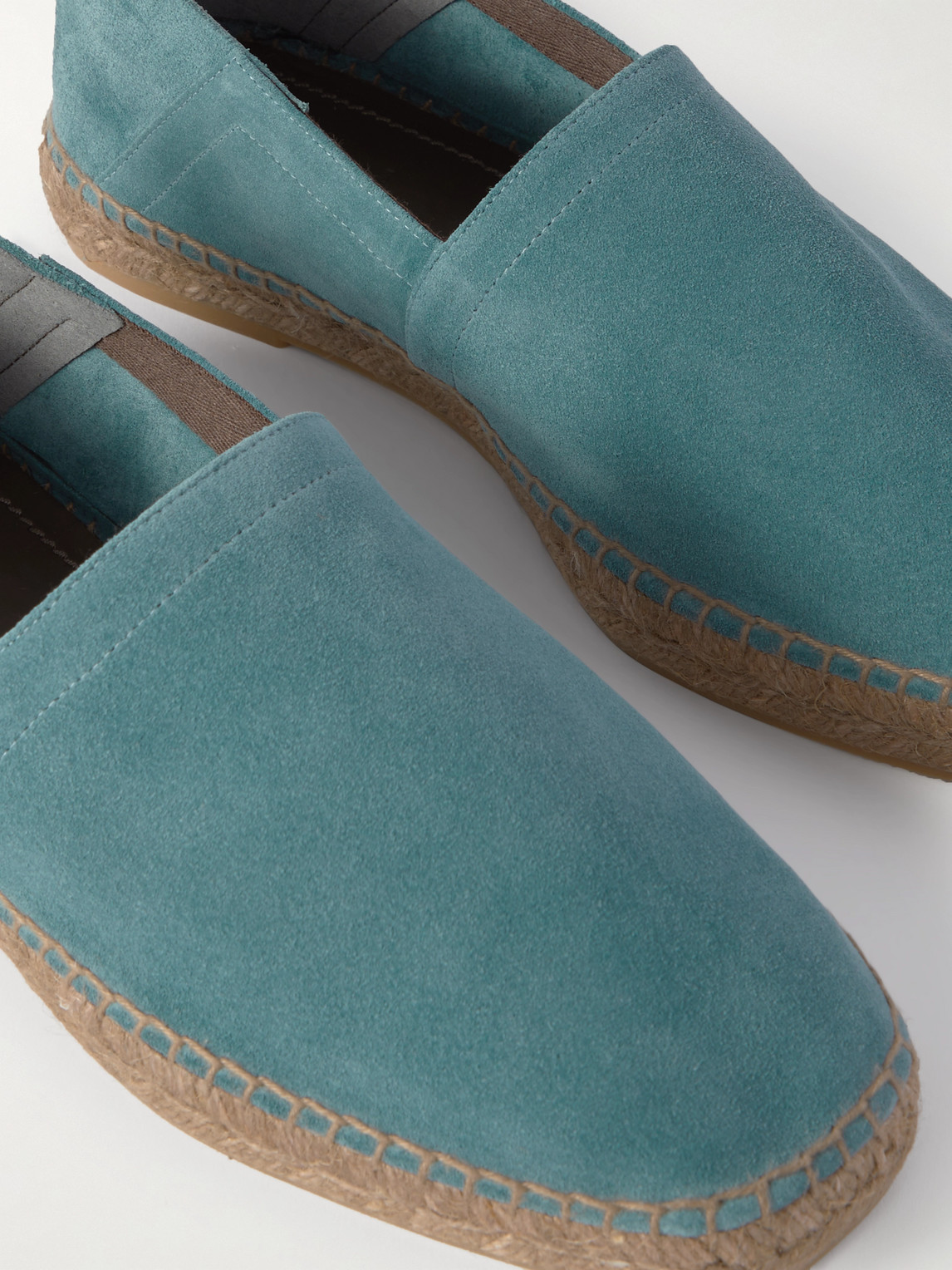 Shop Tom Ford Barnes Collapsible-heel Suede Espadrilles In Blue