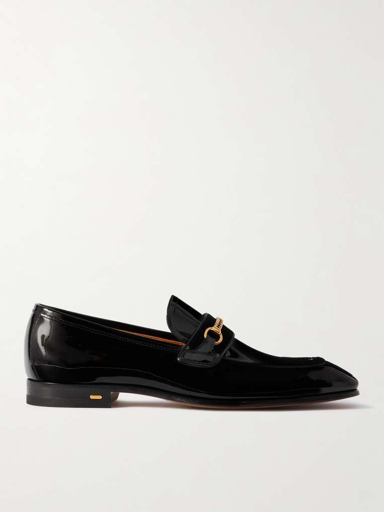 Tom Ford — Bailey Chain-Embellished Patent-Leather Penny Loafers