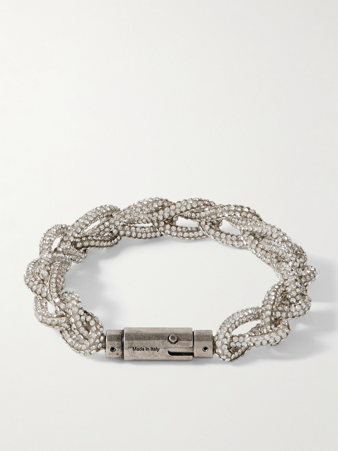 Shop Acne Studios Silver-tone Crystal Bracelet