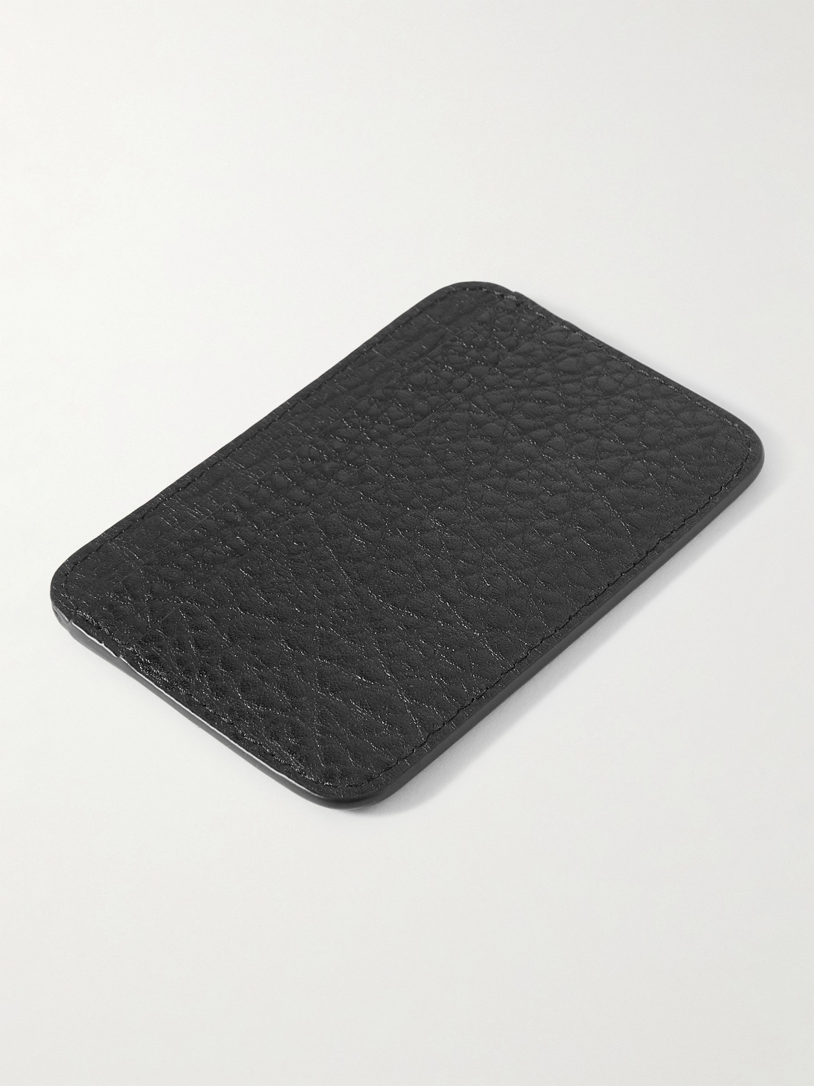 Shop Acne Studios Logo-print Full-grain Leather Cardholder In Black