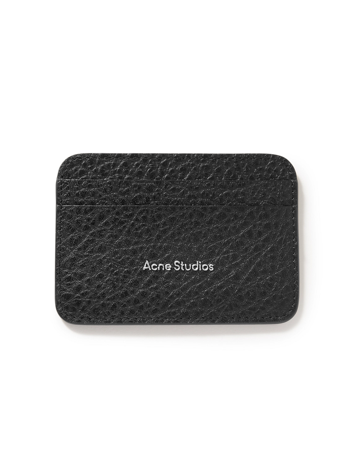 Acne Studios Logo-print Full-grain Leather Cardholder In Black