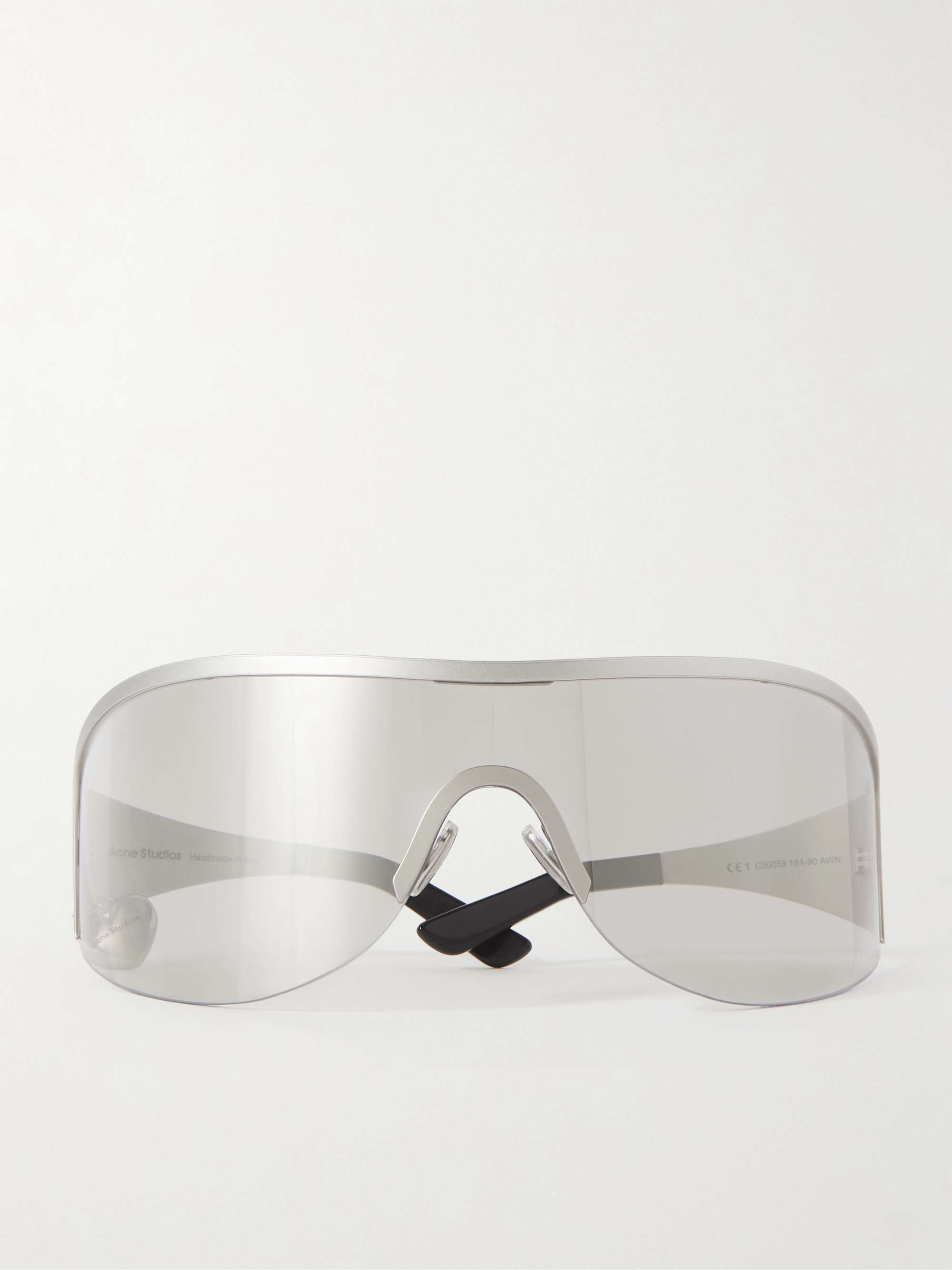 ACNE STUDIOS Auggi D-Frame Stainless Steel Wrap-Around Sunglasses