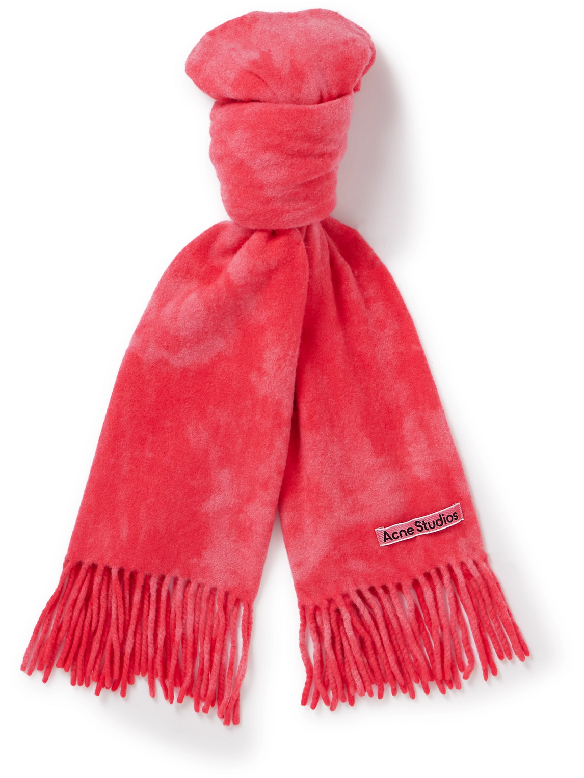 Acne Studios Canada Fringed Tie-dyed Wool Scarf In Pink