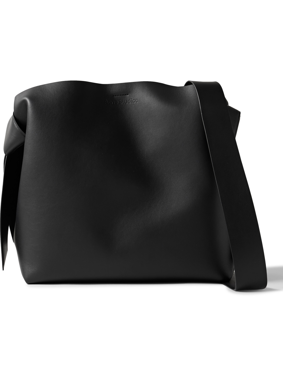 Acne Studios Musubi Knotted Leather Tote Bag In Black