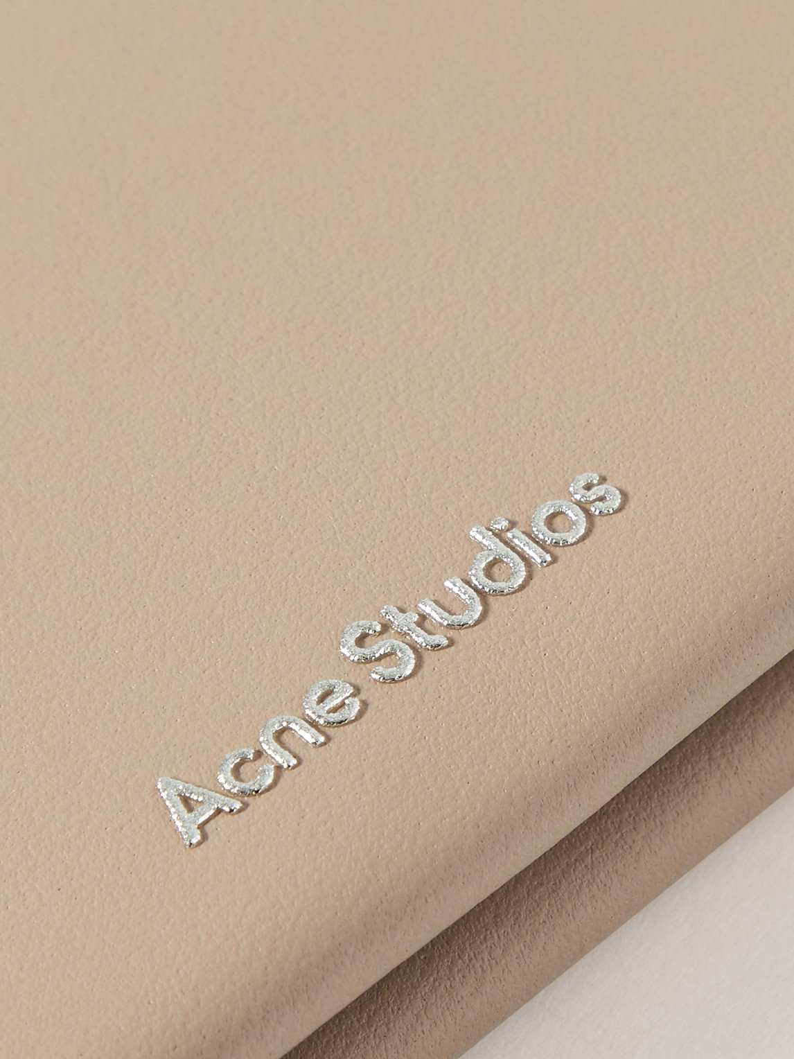 Shop Acne Studios Logo-print Leather Bifold Wallet In Neutrals