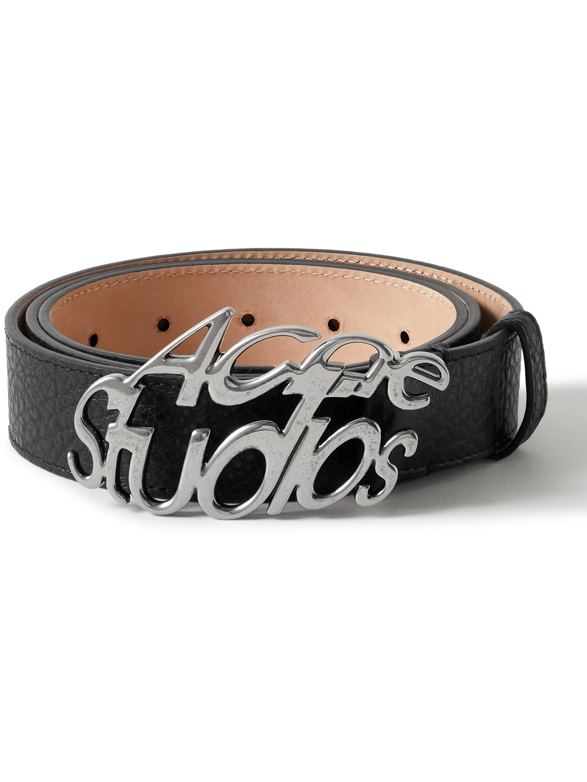 Acne Studios 3cm Full-grain Leather Belt In Black
