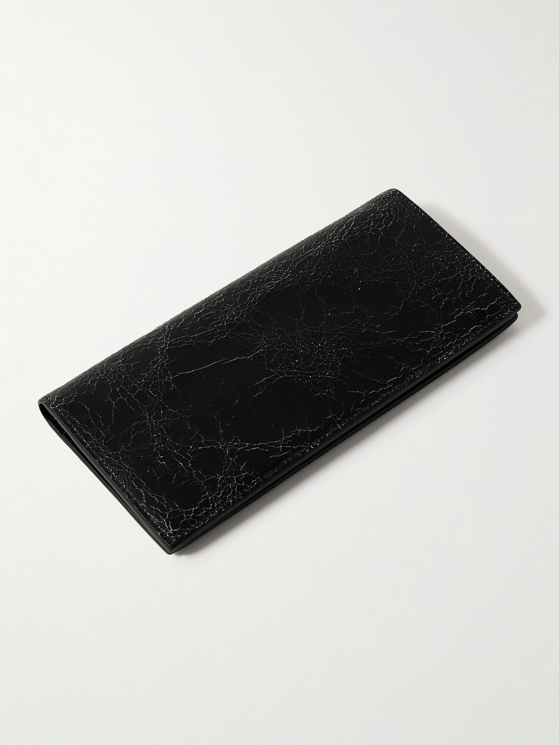 Shop Acne Studios Logo-print Cracked-leather Bifold Wallet In Black