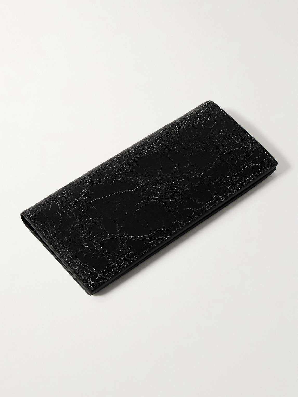 ACNE STUDIOS LOGO-PRINT CRACKED-LEATHER BIFOLD WALLET