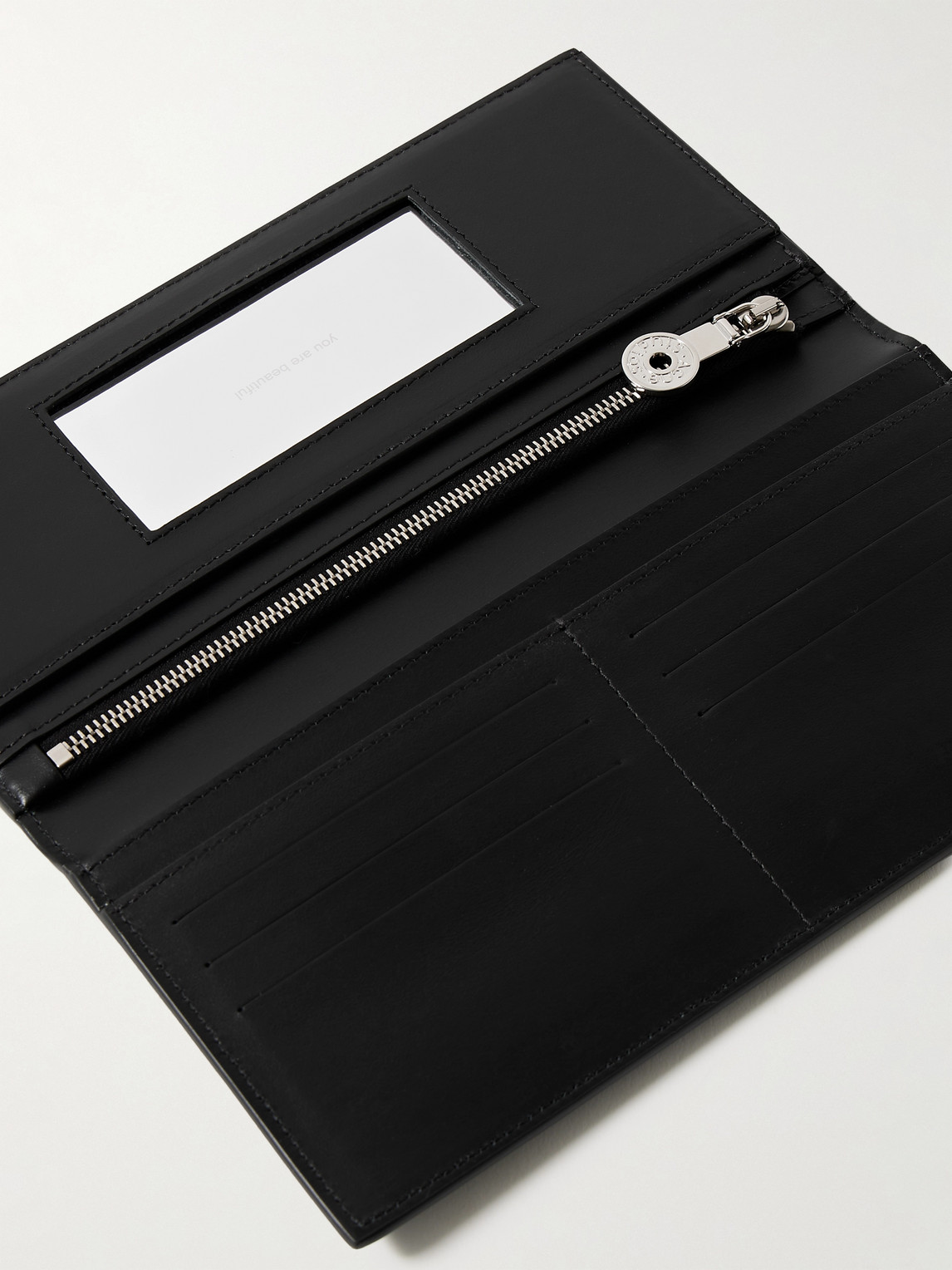 ACNE STUDIOS LOGO-PRINT CRACKED-LEATHER BIFOLD WALLET