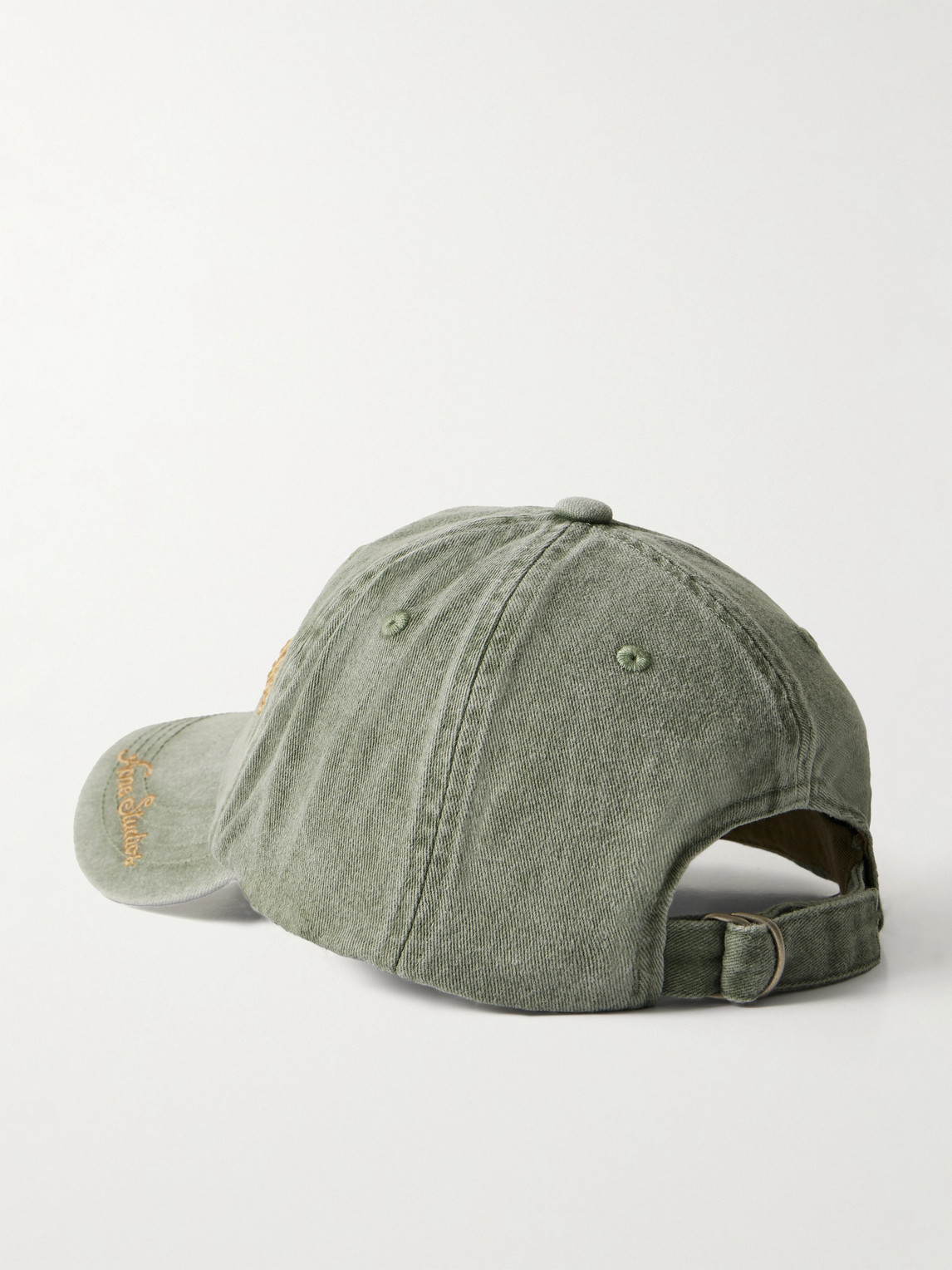 Shop Acne Studios Carliy Tourist Logo-embroidered Cotton-twill Baseball Cap In Green