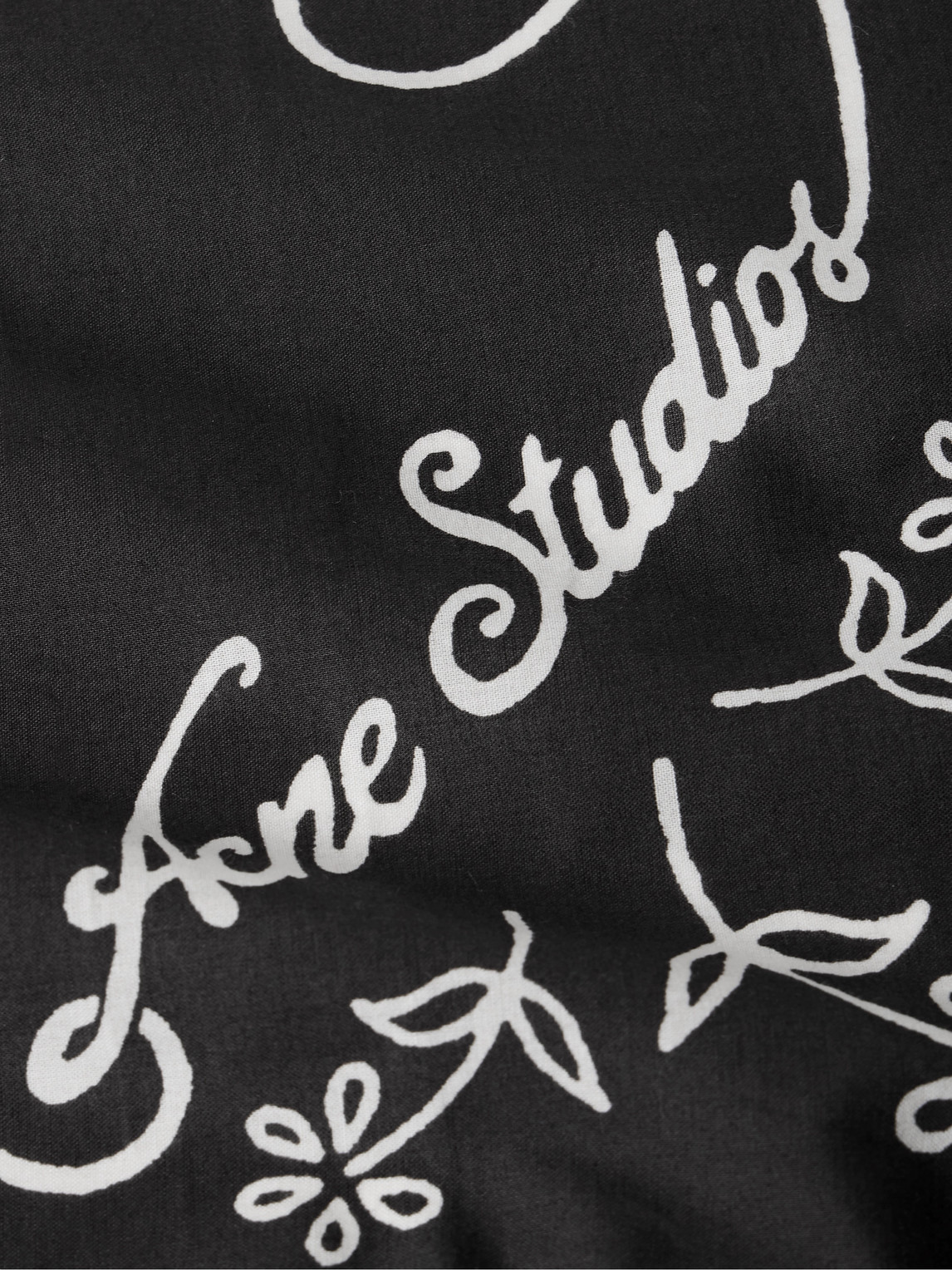 Shop Acne Studios Logo-print Cotton-voile Scarf In Black