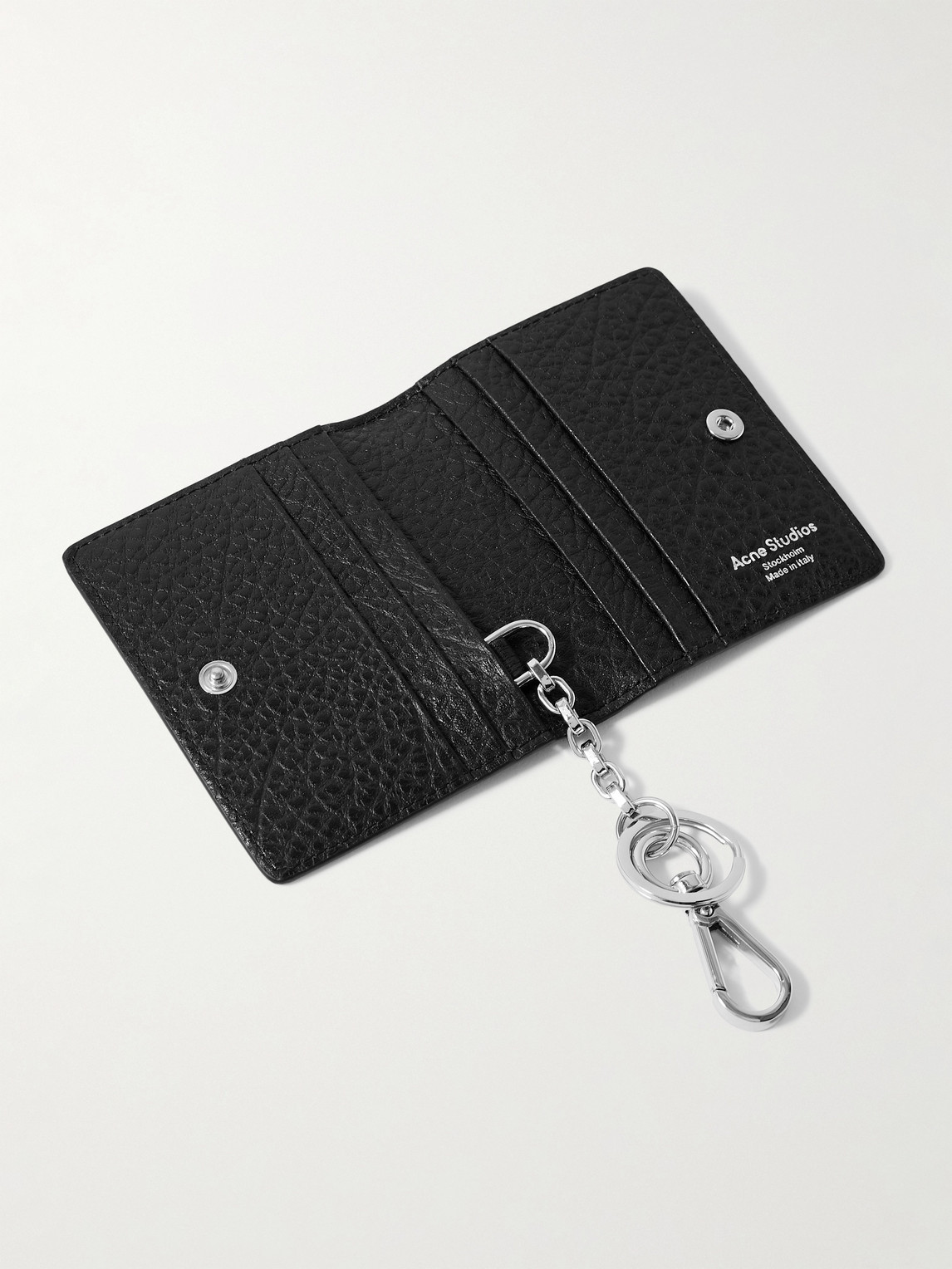 Shop Acne Studios Full-grain Leather Bifold Cardholder In Black