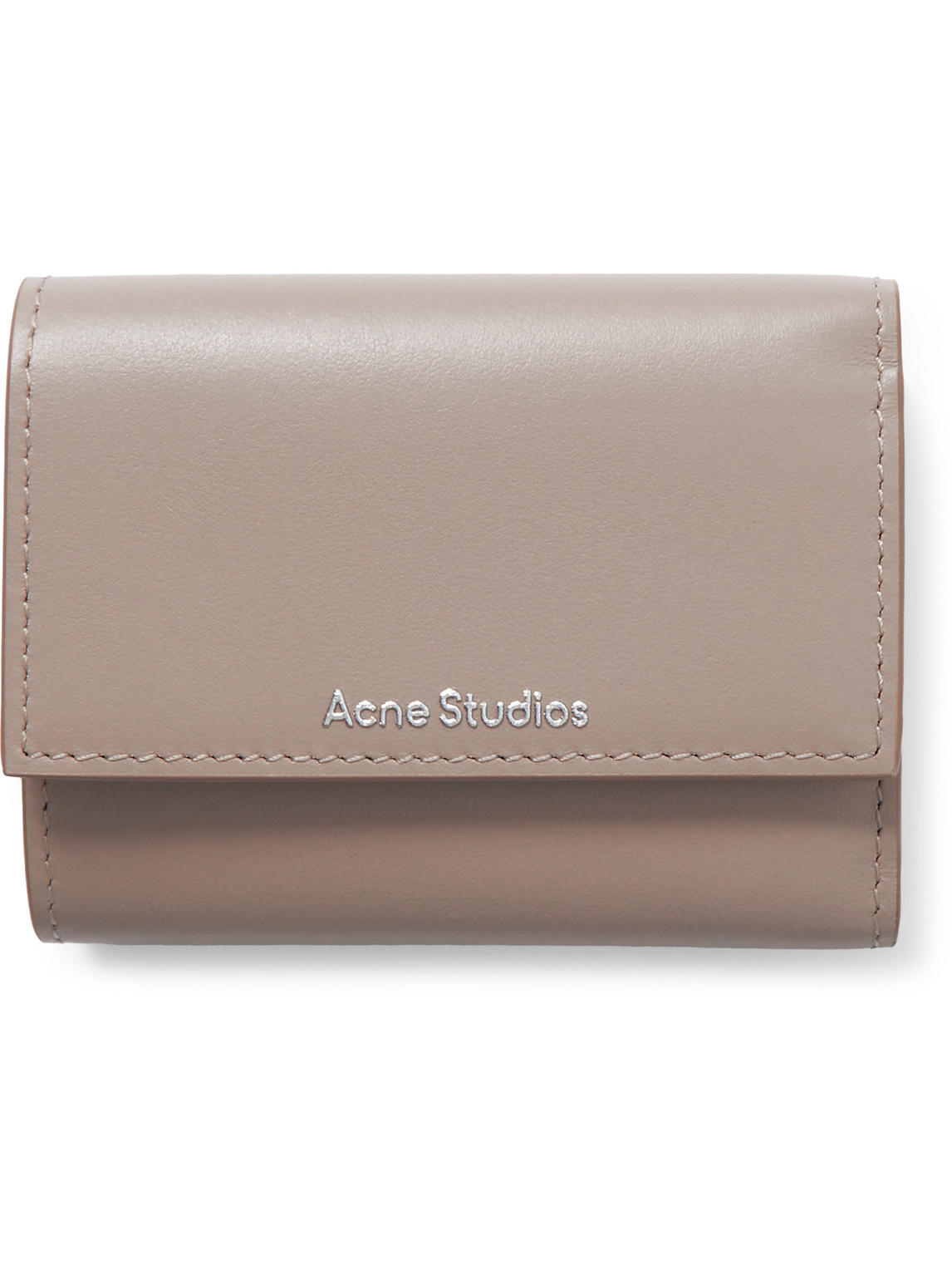 Acne Studios Logo-print Leather Trifold Cardholder In Neutrals