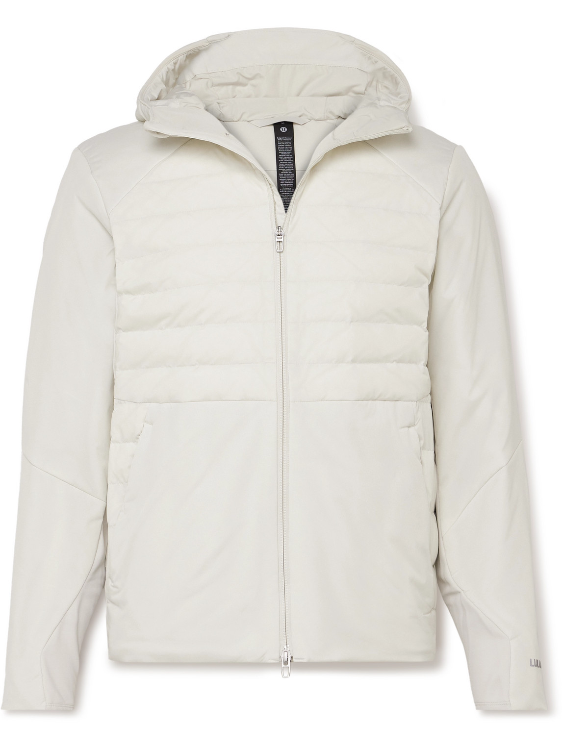 Lululemon Down For It All Slim-fit Quilted Primaloft® Glyde™ And Stretch-jersey Down Jacket In Neutrals