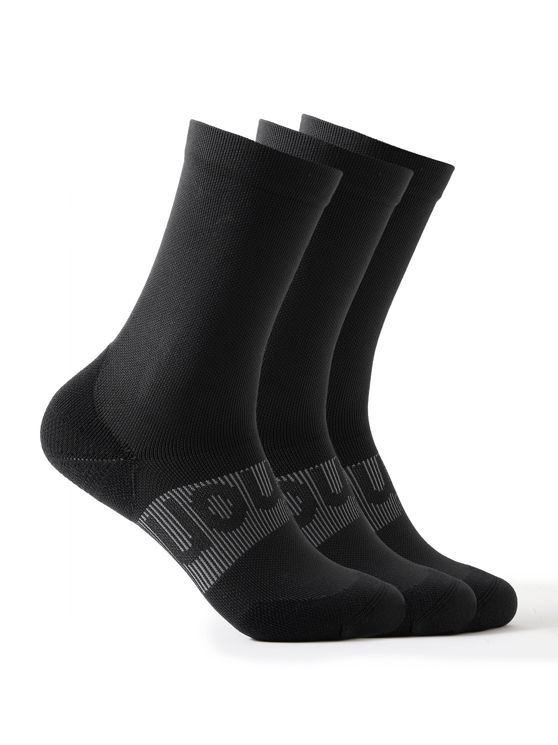 Lululemon Three-pack Power Stride Performaheel™ Socks In Black
