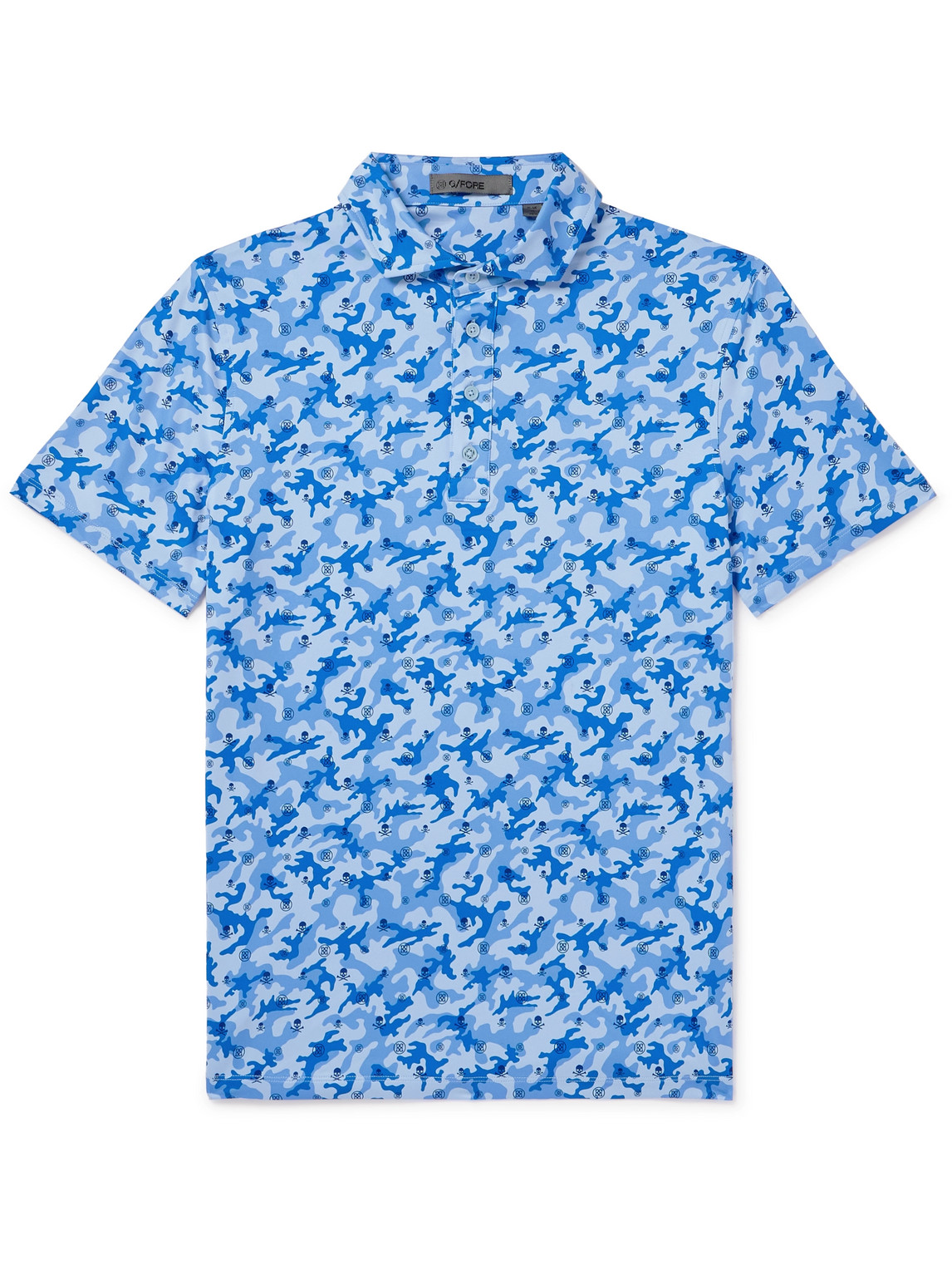 G/fore Camouflage-print Tech-jersey Polo Shirt In Blue