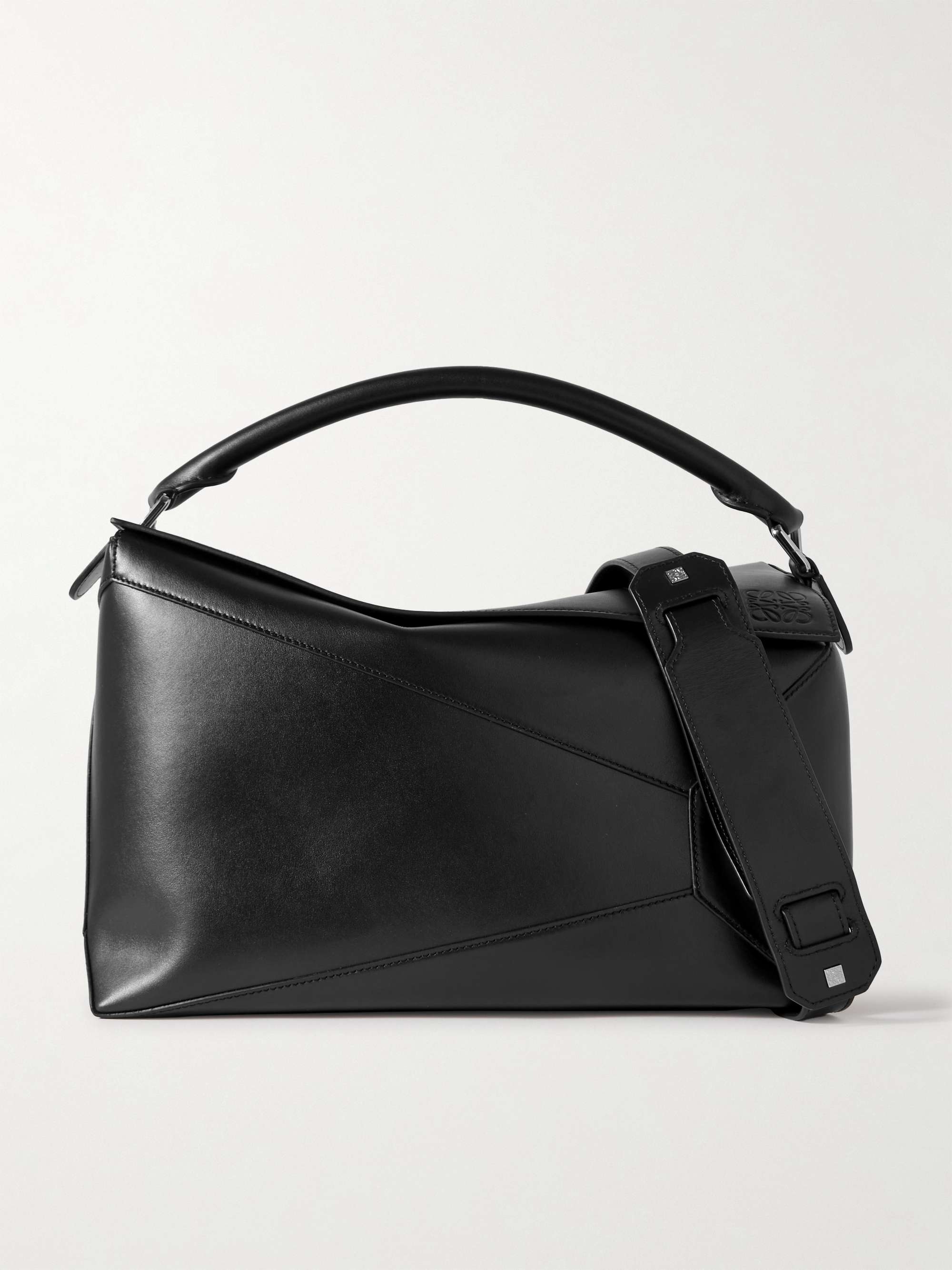 LOEWE Puzzle Edge Logo-Debossed Leather Messenger Bag for Men | MR PORTER