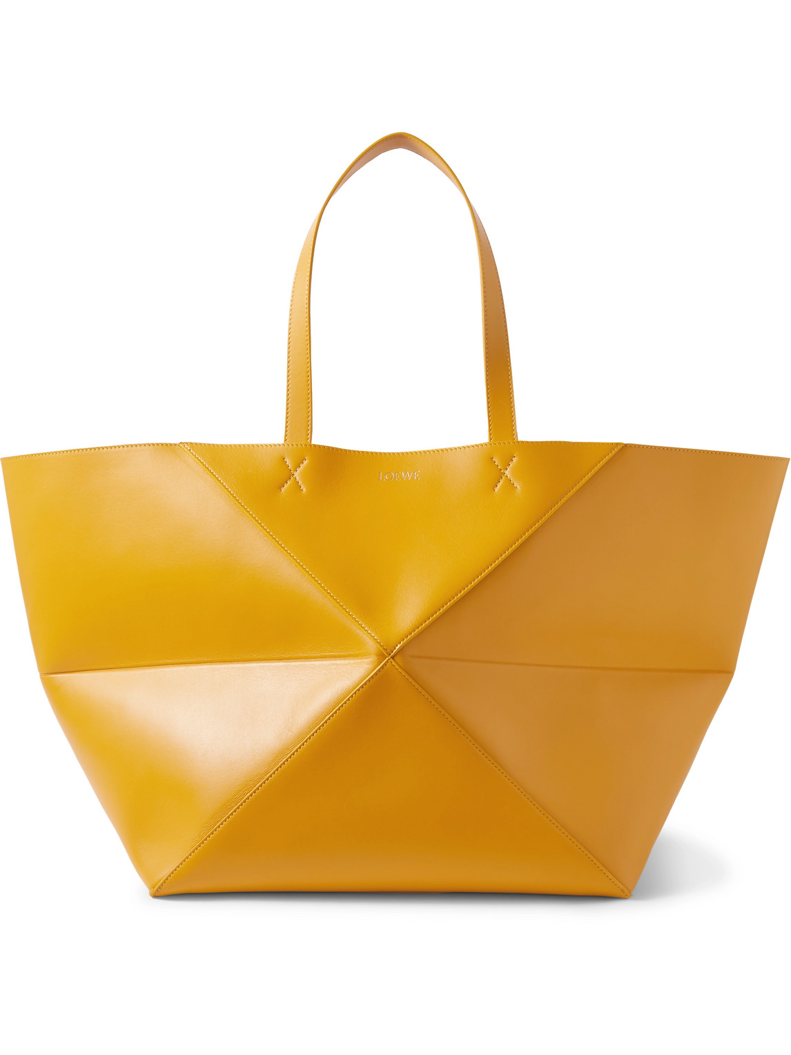 Loewe Puzzle Fold Extra-large Panelled Leather Tote Bag In Yellow