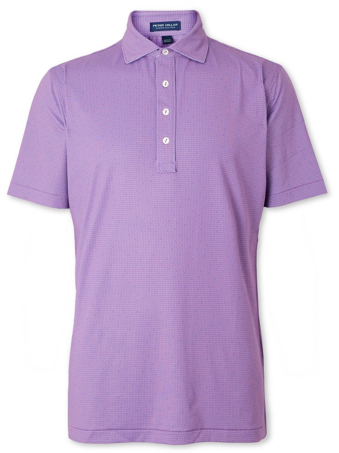 Peter Millar Signature Printed Stretch-jersey Golf Polo Shirt In Purple