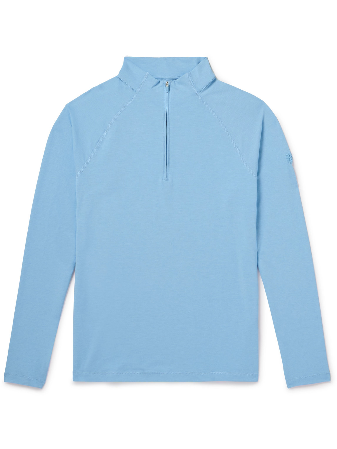 G/fore Luxe Stretch-jersey Half-zip Sweatshirt In Blue