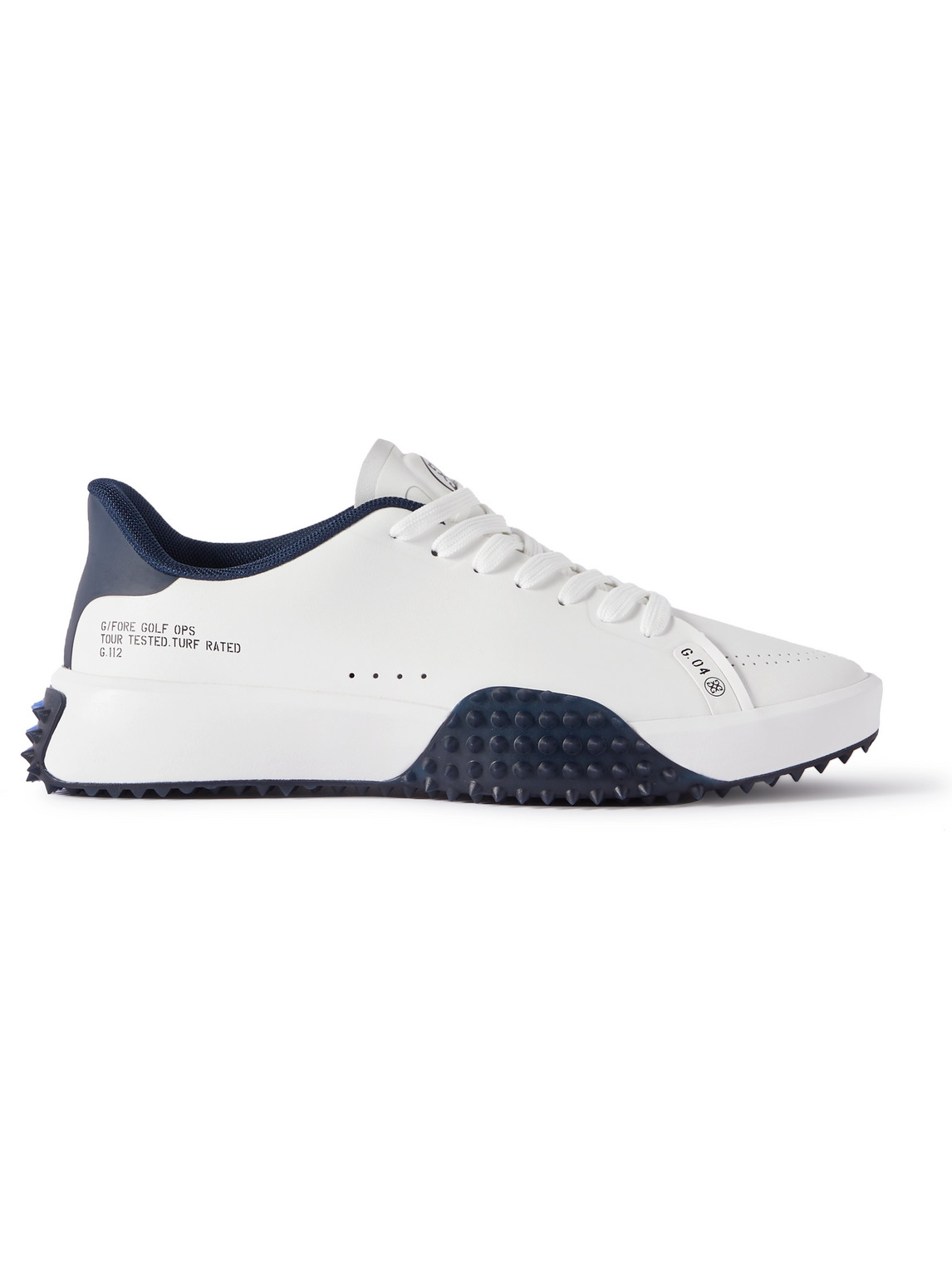 G/fore G.112 Printed Two-tone Faux Leather Golf Sneakers In White