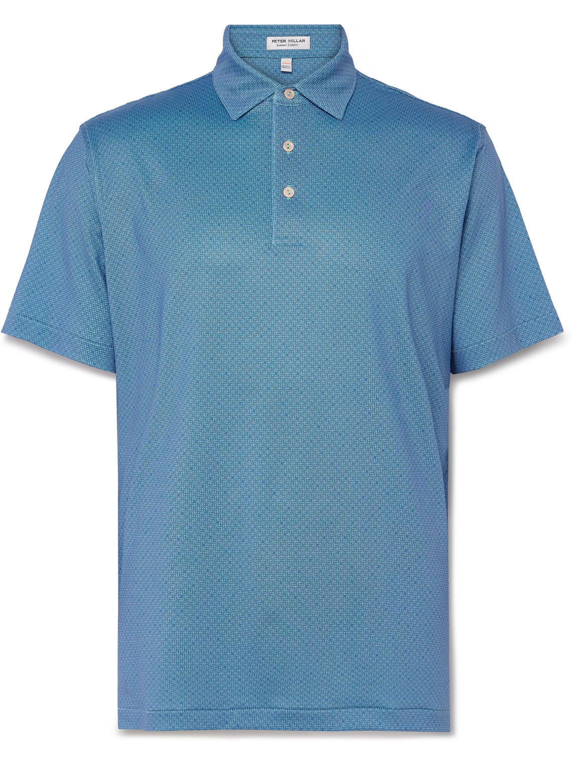Peter Millar Soriano Printed Stretch-jersey Golf Polo Shirt In Blue