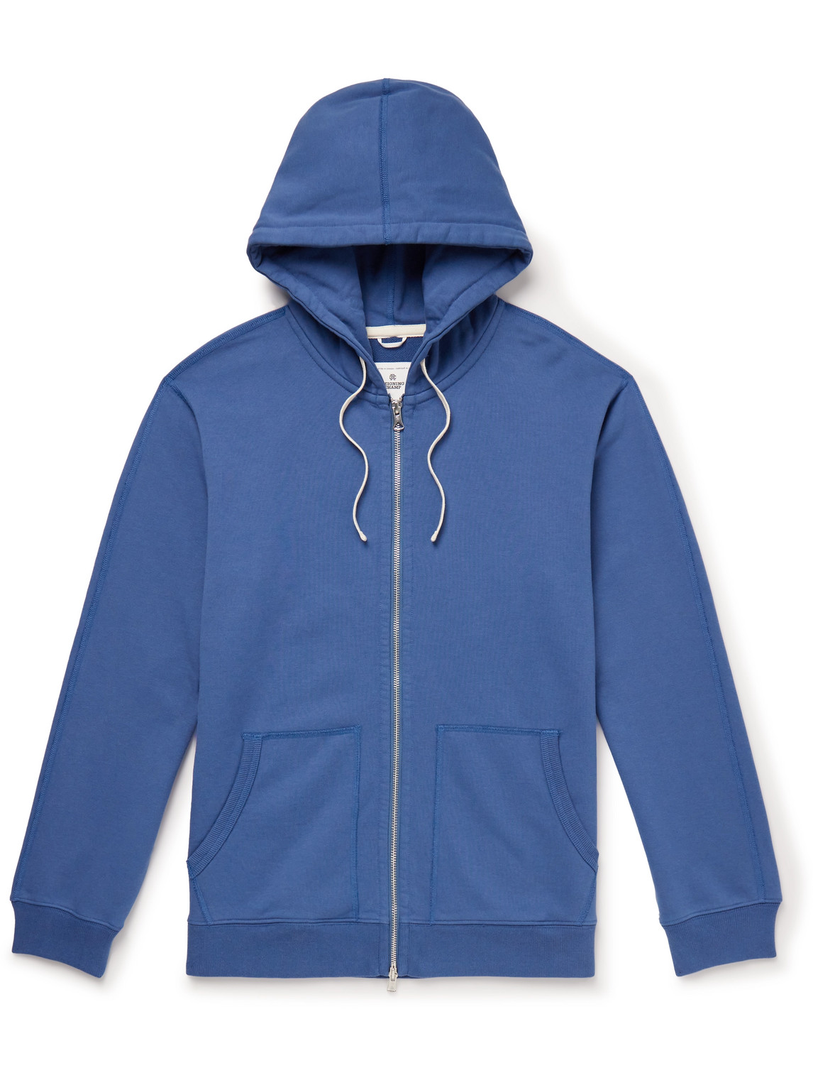 Reigning Champ Slim-fit Cotton-jersey Zip-up Hoodie In Blue