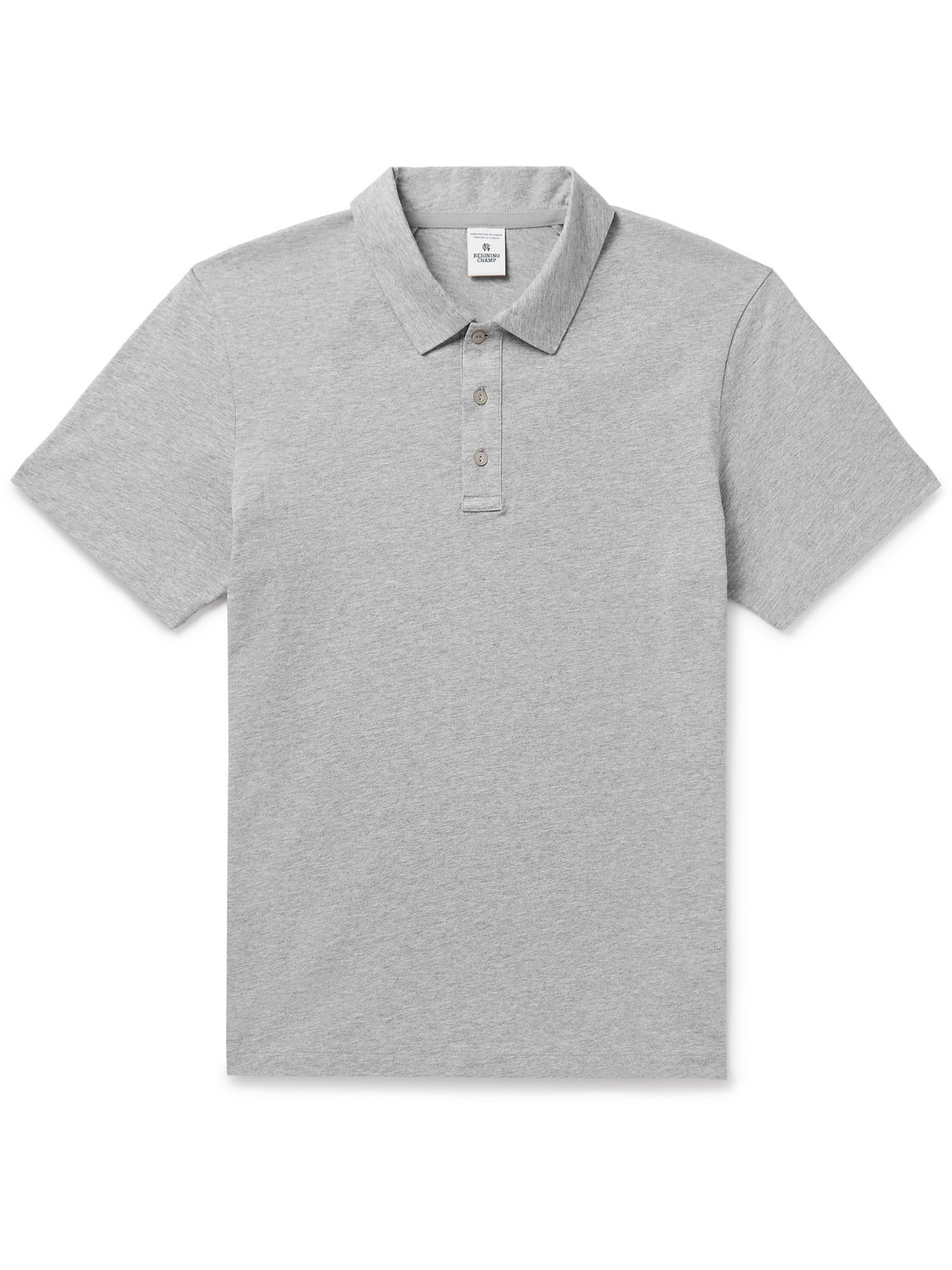 Reigning Champ Cotton-jersey Polo Shirt In Gray